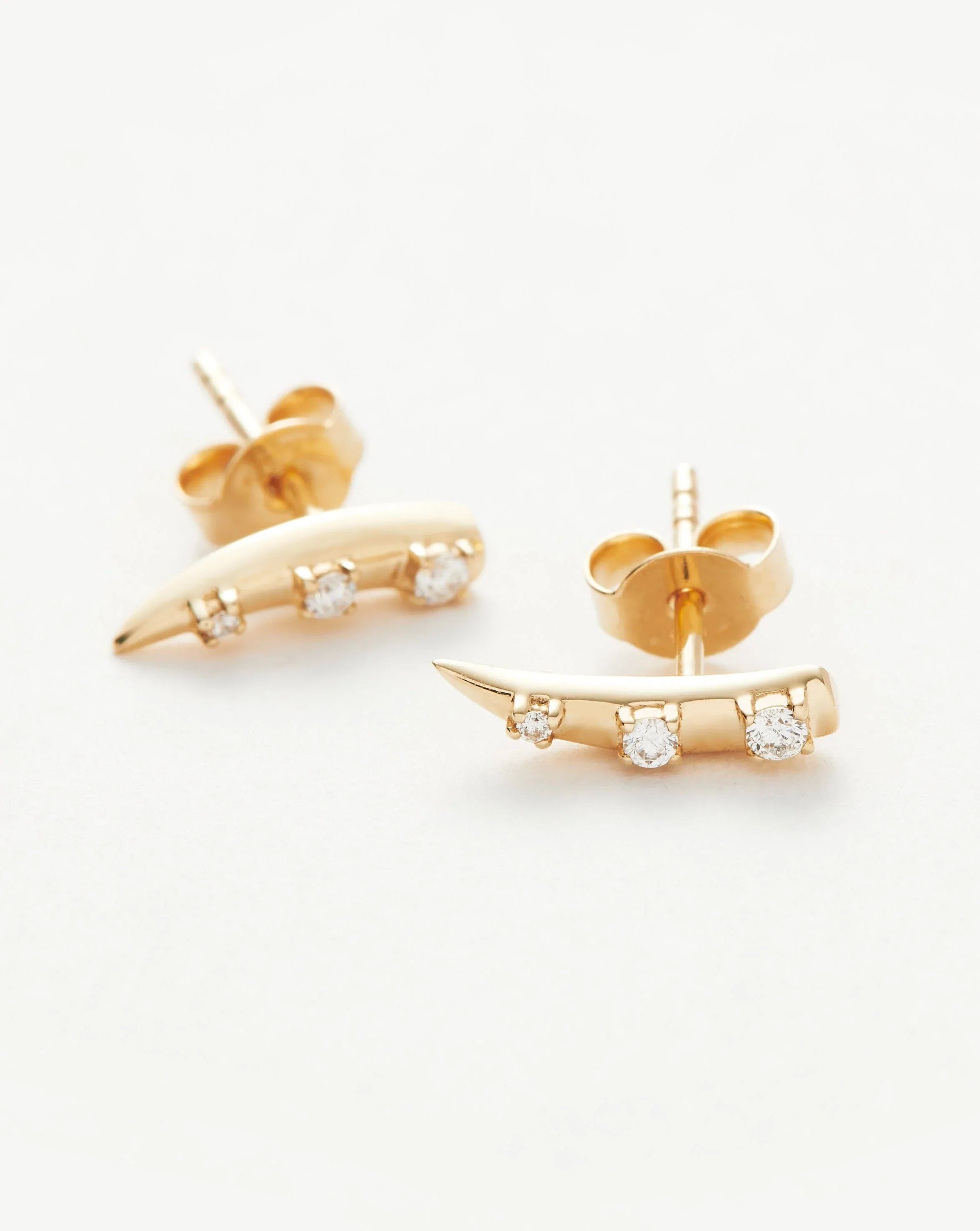 Fine Diamond Claw Stud Earrings | 14ct Solid Gold/Diamond Earrings Missoma 