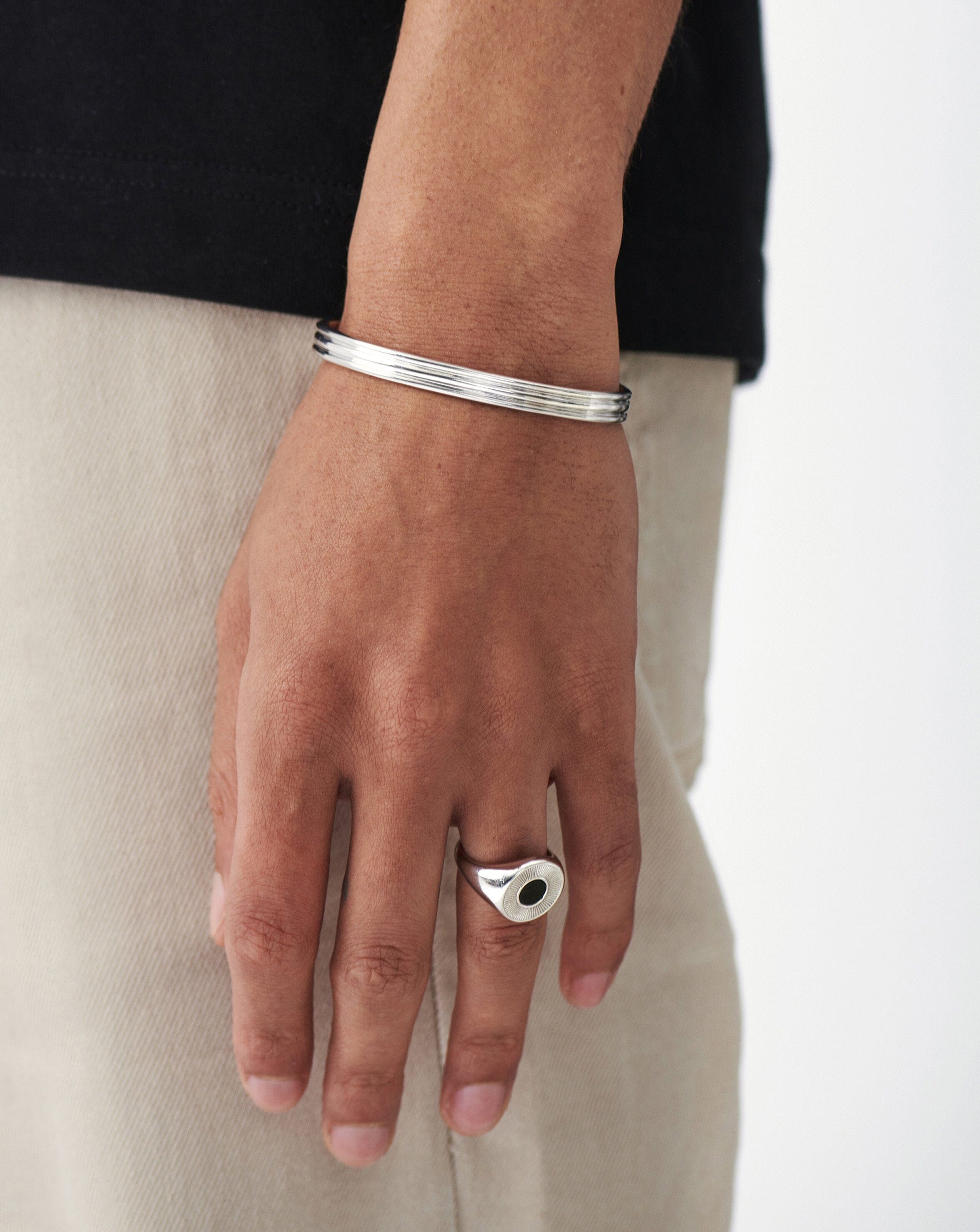 Fused Round Signet Ring | Sterling Silver/Black Spinel Rings Missoma 