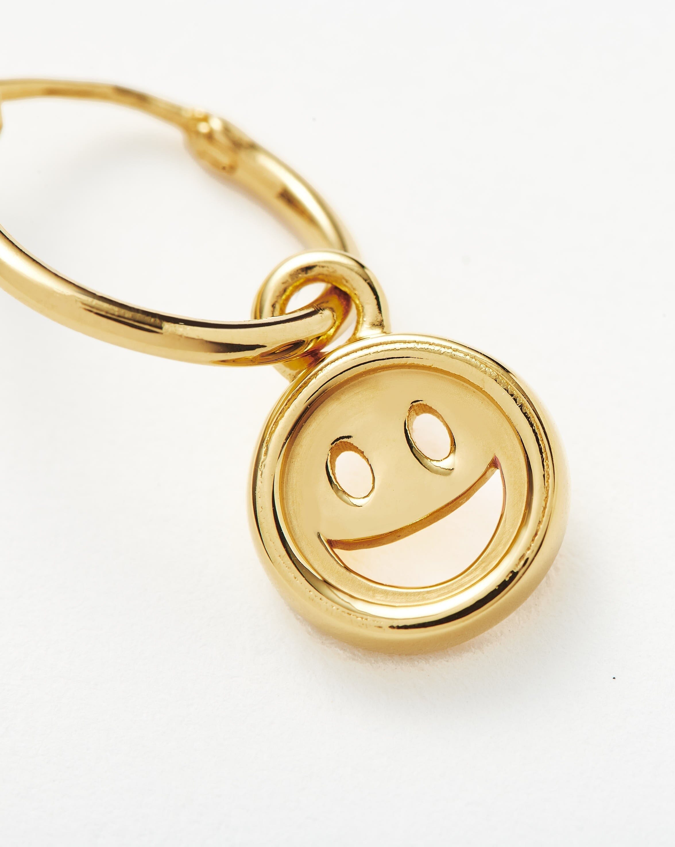 Good Vibes Happy Face Mini Charm Hoop Earrings Earrings Missoma 