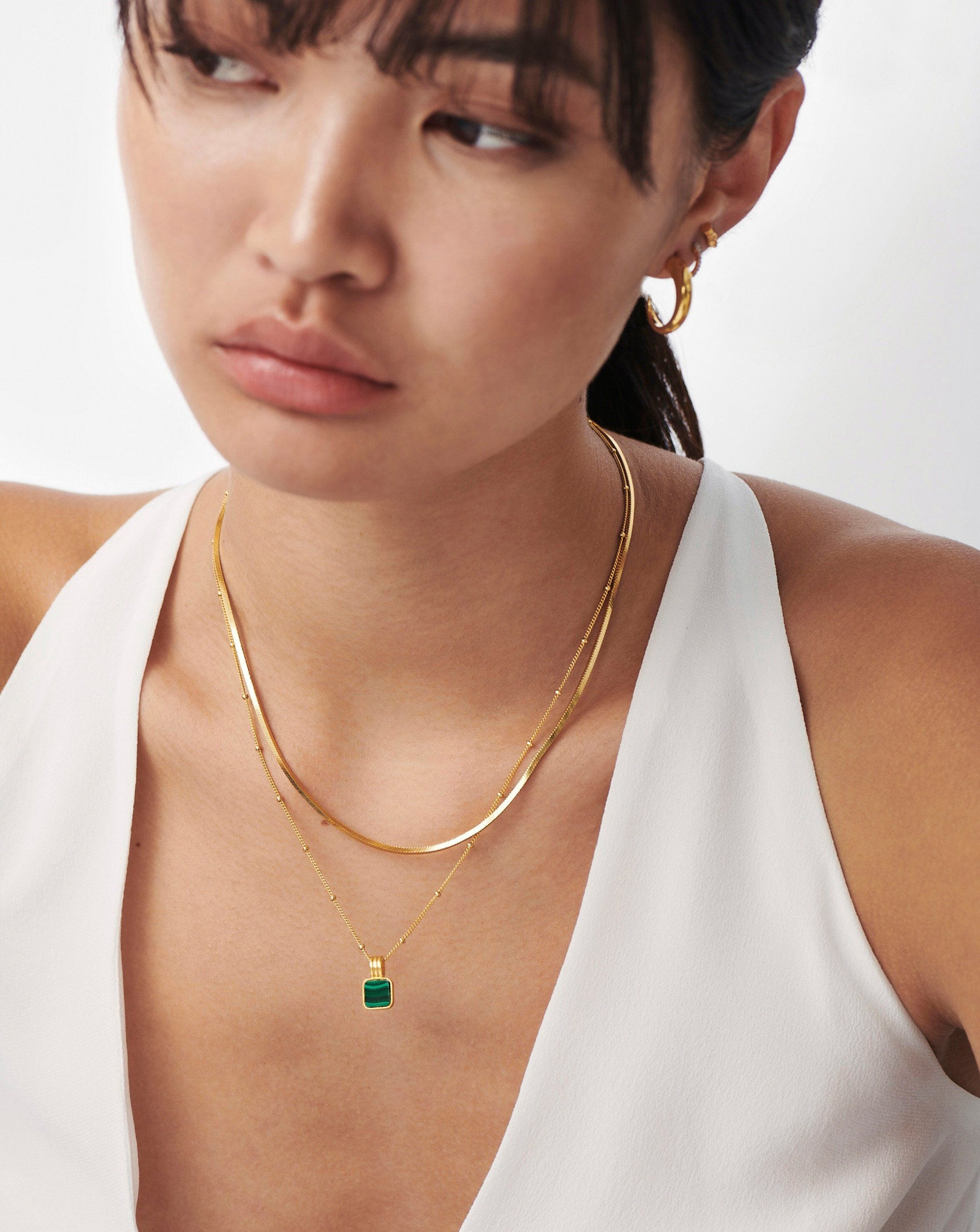 Iconic Lucy Williams Malachite Necklace Set | 18ct Gold Plated Vermeil/Malachite Necklaces Missoma 