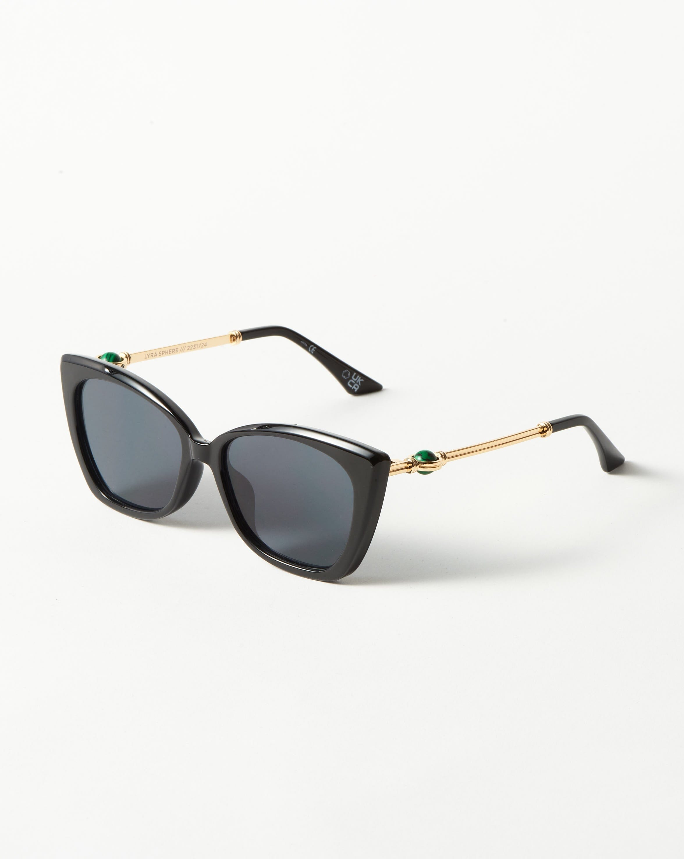 Le Specs Lyra Sphere Cat-Eye Sunglasses | Black/Malachite Accessories Missoma 