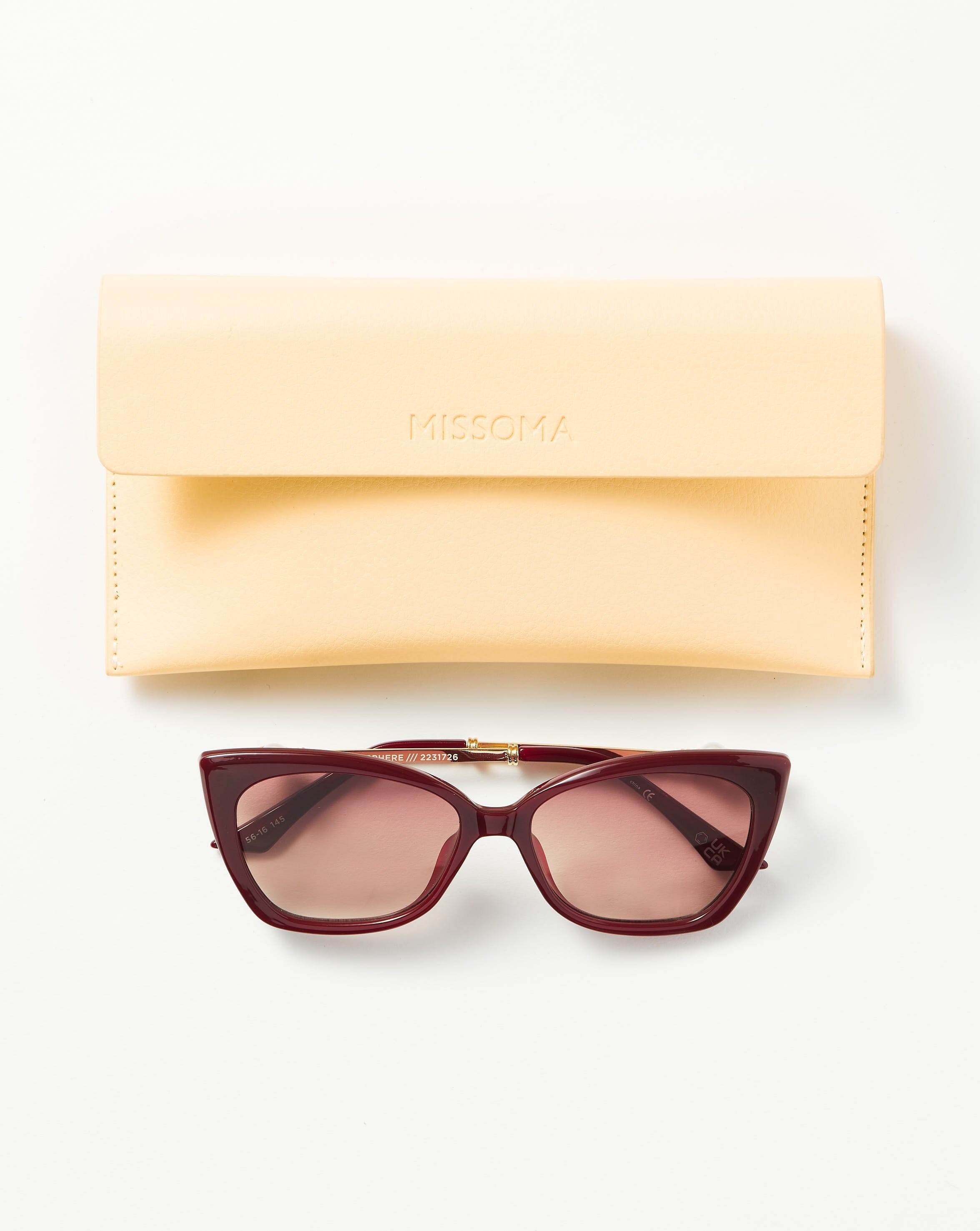 Le Specs Lyra Sphere Cat-Eye Sunglasses | Burgundy/Pearl Accessories Missoma 