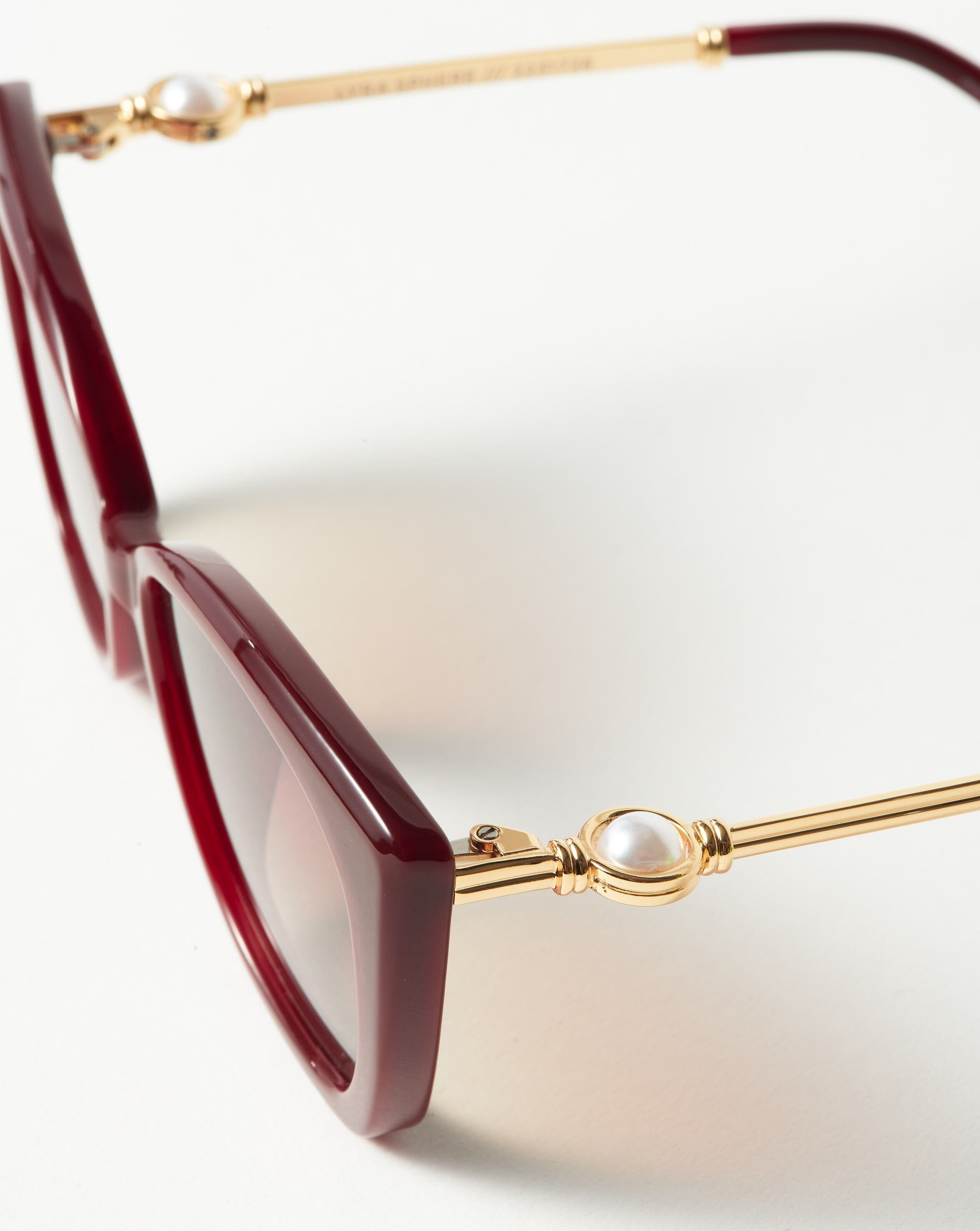 Le Specs Lyra Sphere Cat-Eye Sunglasses | Burgundy/Pearl Accessories Missoma 