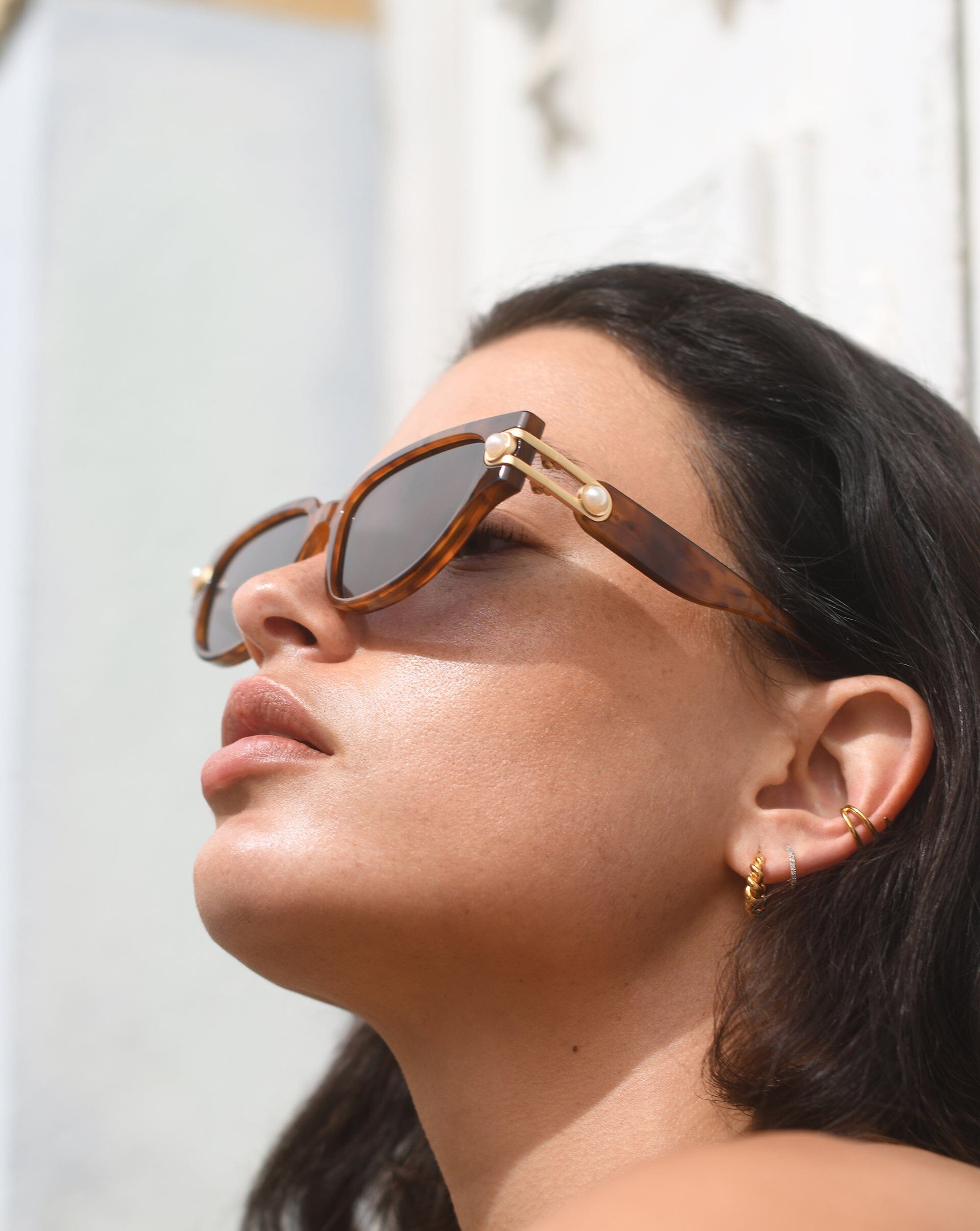 Le Specs Serpens Link Cat-Eye Sunglasses | Tortoiseshell/Pearl Accessories Missoma 