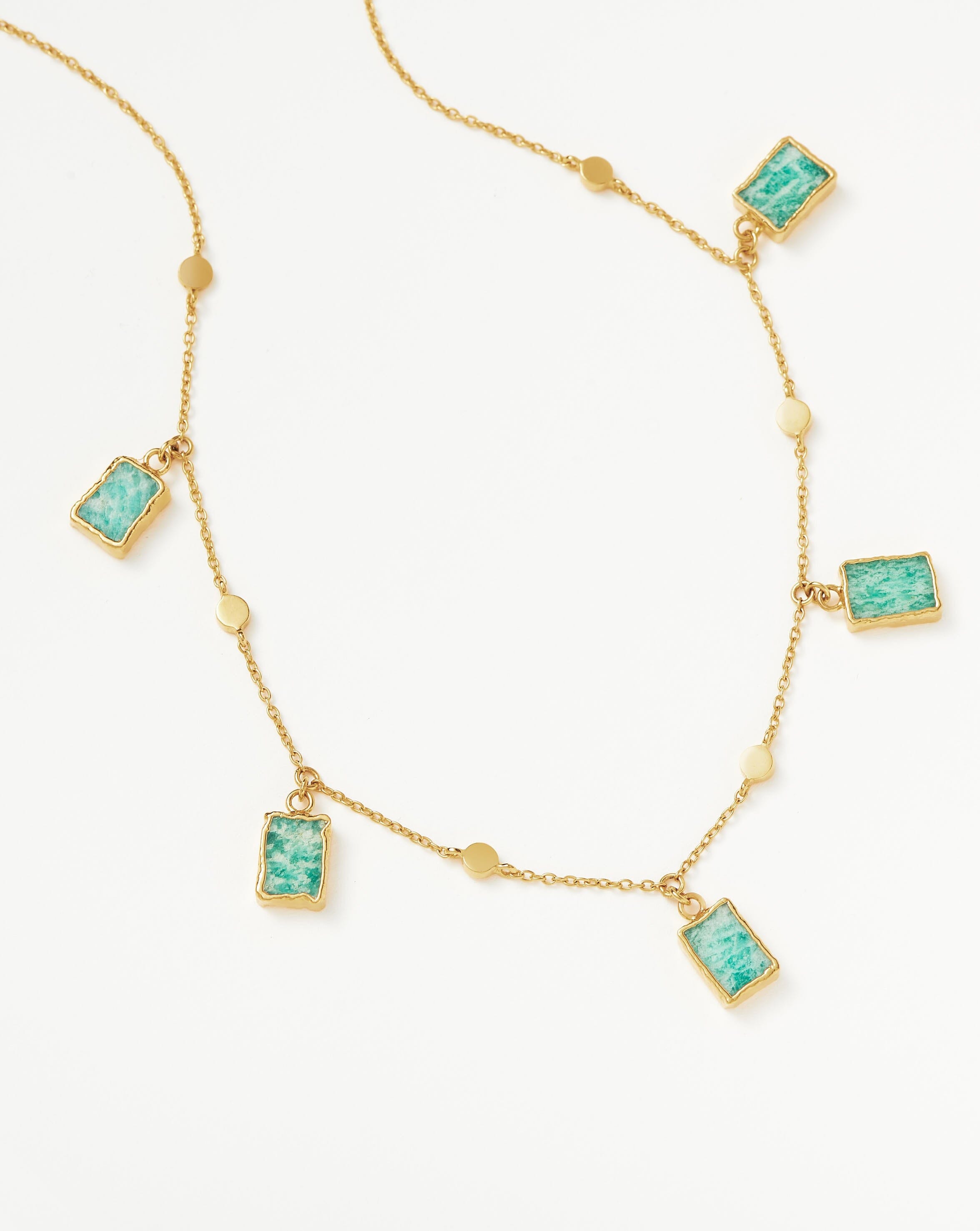 Lena Charm Choker | 18ct Gold Plated Vermeil/Amazonite Necklaces Missoma 