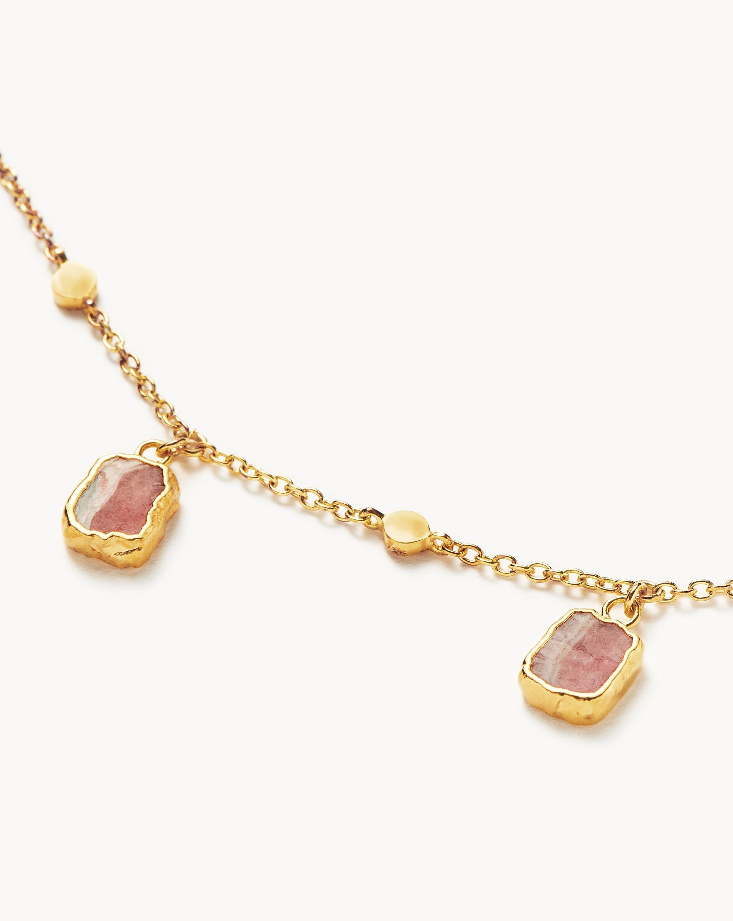 Lena Charm Choker | 18ct Gold Plated Vermeil/Rhodochrosite Necklaces Missoma 