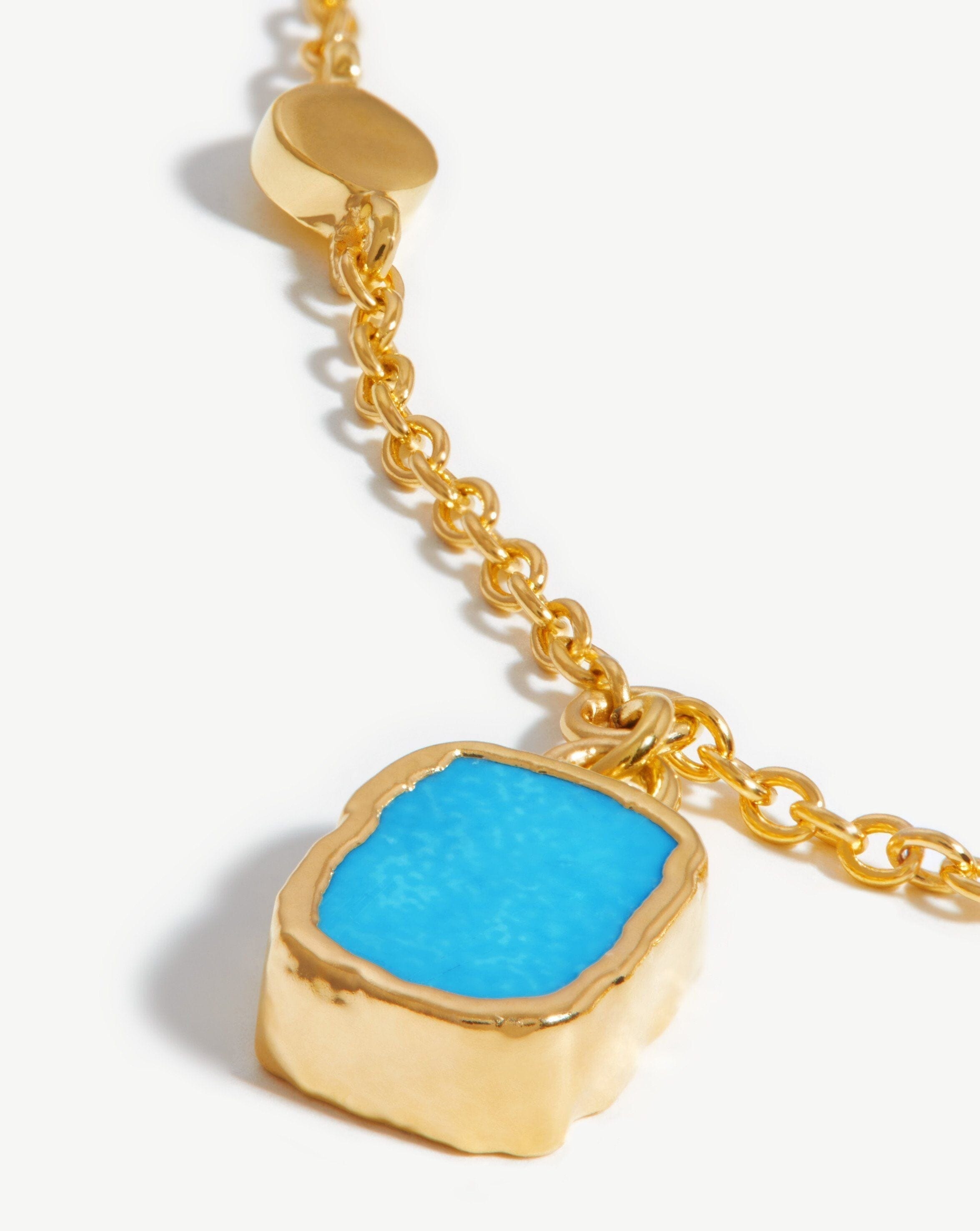 Lena Charm Choker | 18ct Gold Plated Vermeil/Turquoise Necklaces Missoma 