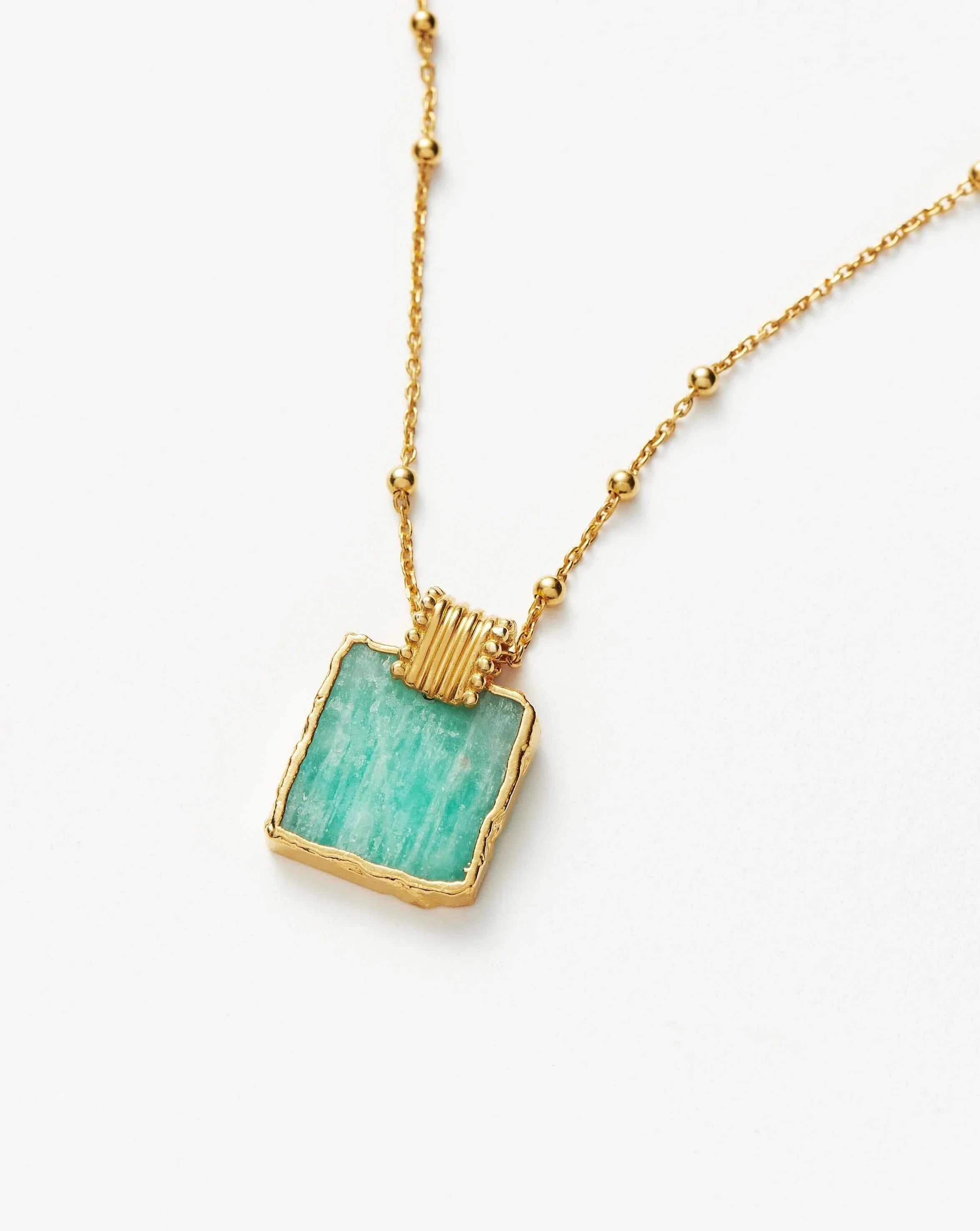 Lena Charm Necklace | 18ct Gold Plated Vermeil/Amazonite Necklaces Missoma 