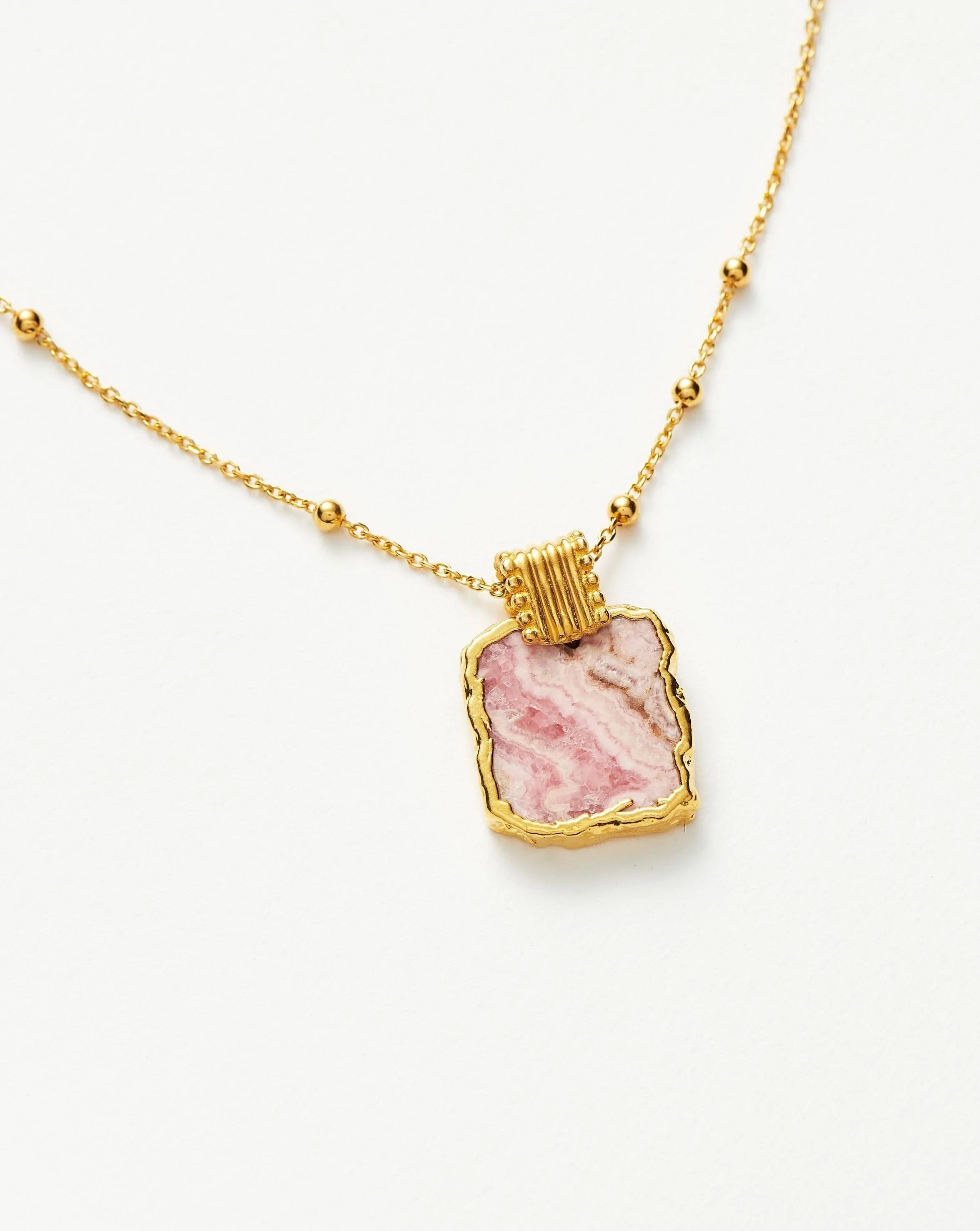 Lena Charm Necklace | 18ct Gold Plated Vermeil/Rhodochrosite Necklaces Missoma 