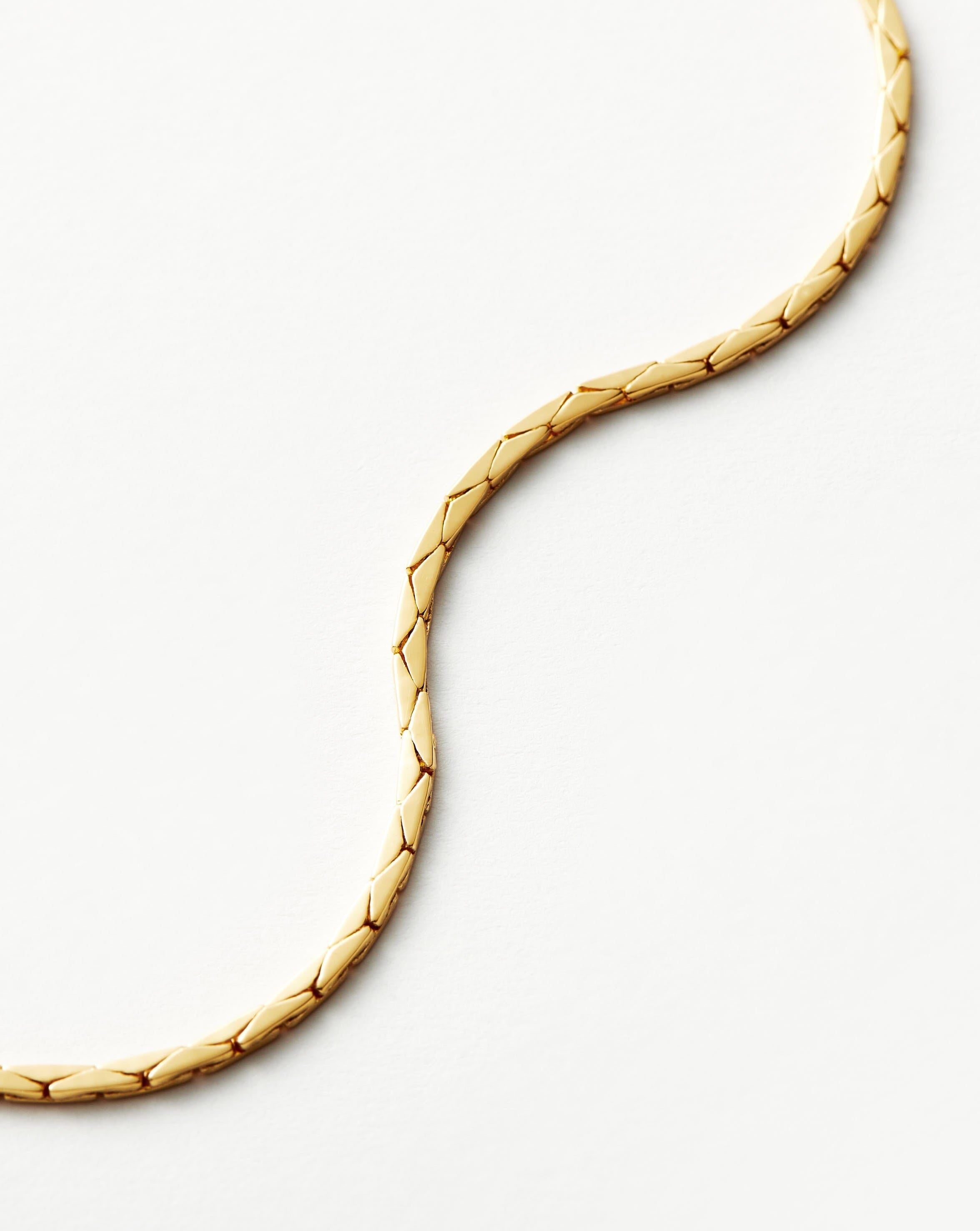 Lucy Williams Cobra Snake Chain Anklet |18ct Gold Plated Anklets Missoma 