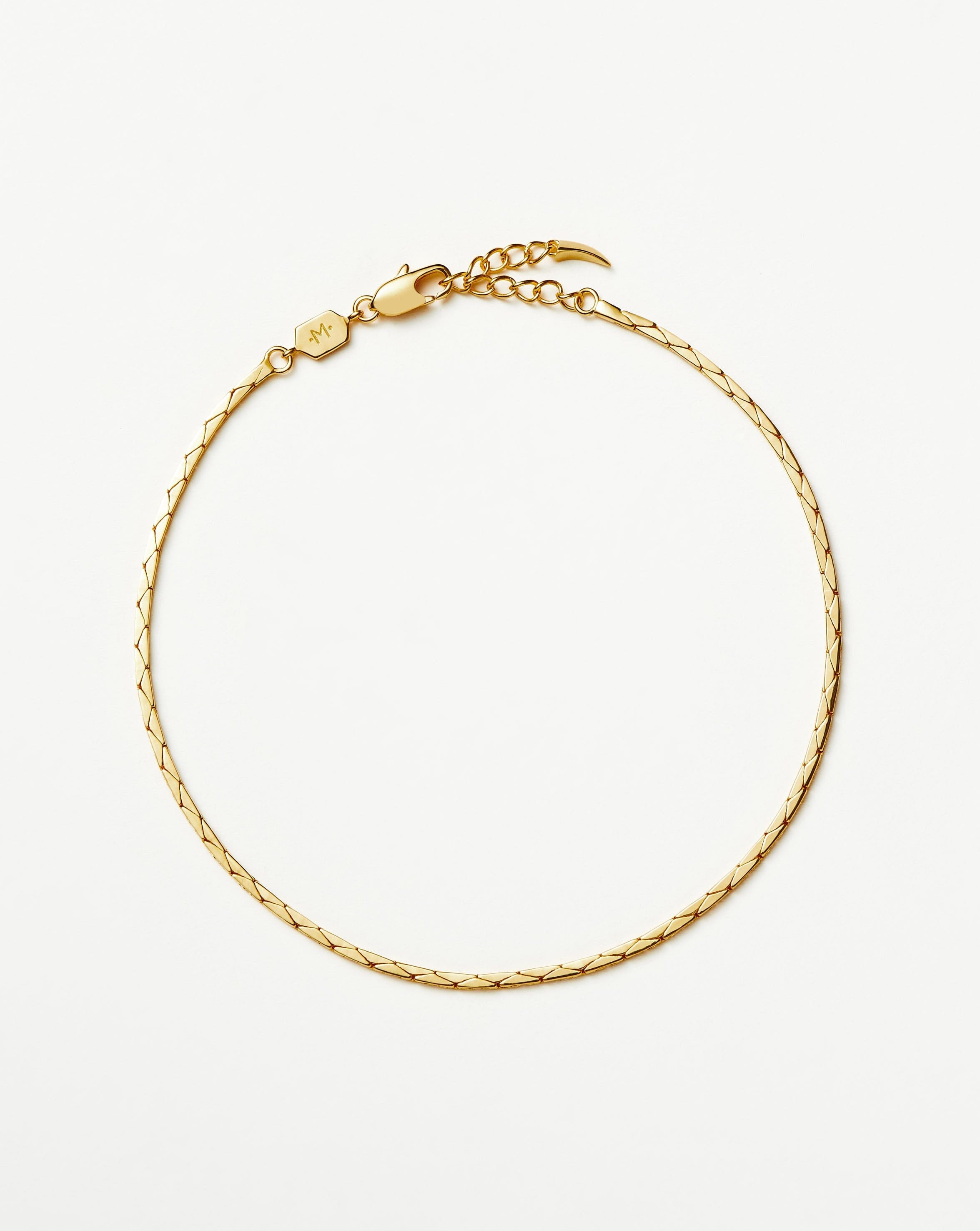 Lucy Williams Cobra Snake Chain Anklet |18ct Gold Plated Anklets Missoma 