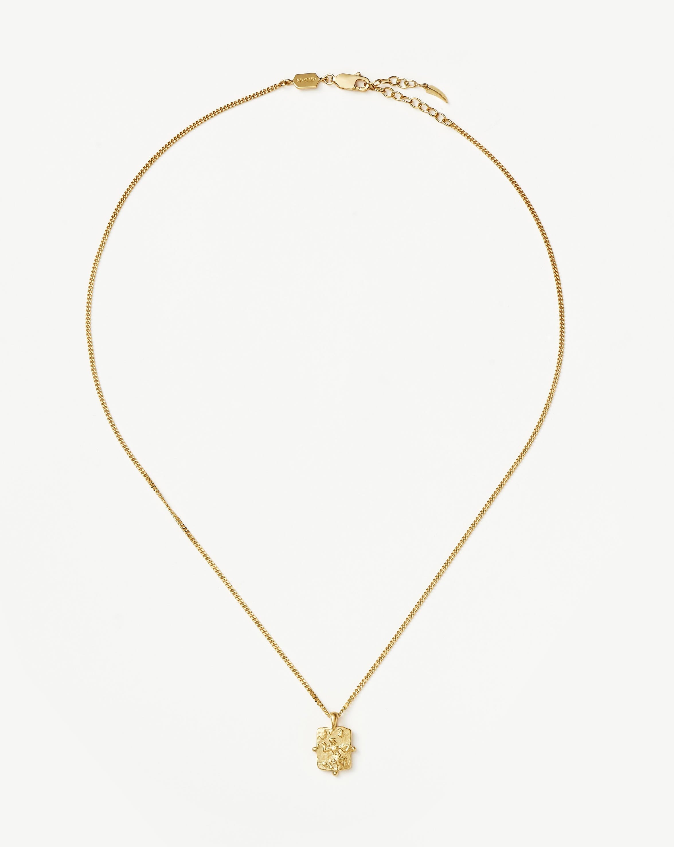 Lucy Williams Engravable Beaded Square Coin Pendant Necklace | 18ct Gold Plated Vermeil Necklaces Missoma 