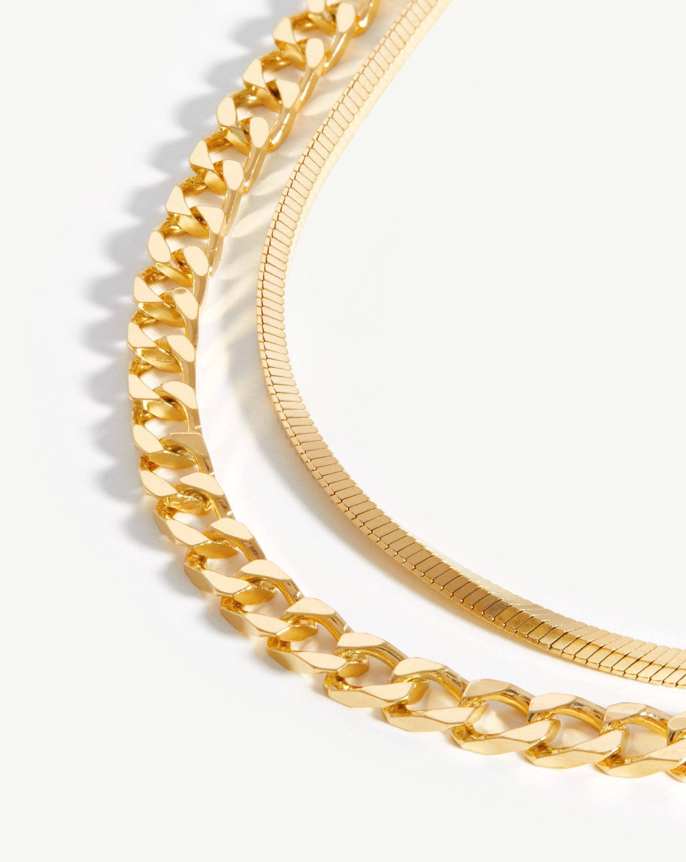 Lucy Williams Snake Chain Necklace Set | 18ct Gold Plated Vermeil Necklaces Missoma 