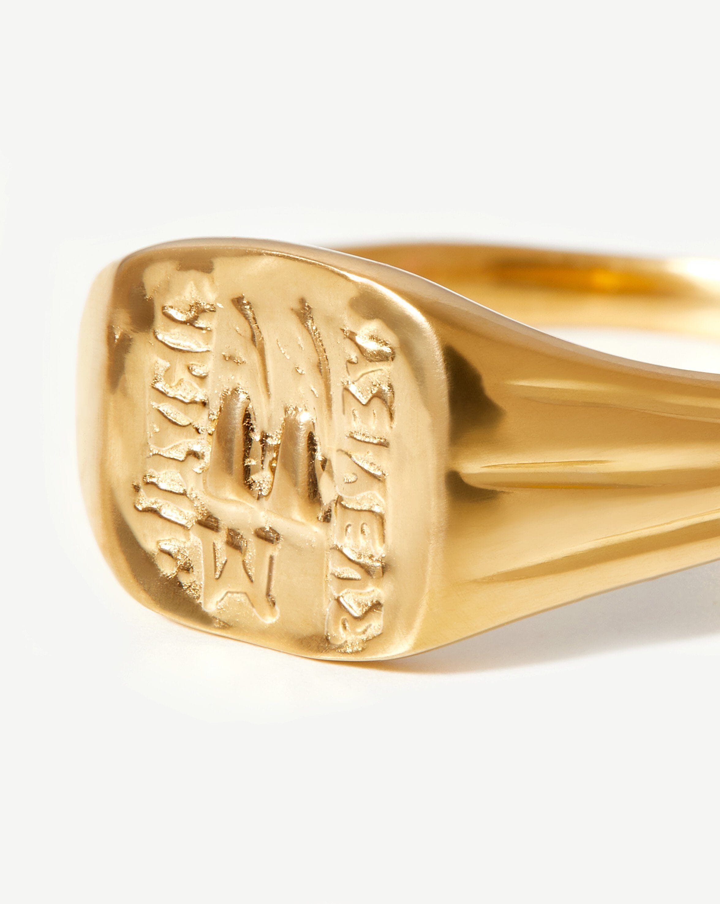 Lucy Williams Square Coin Signet Ring | 18ct Gold Plated Vermeil Rings Missoma 