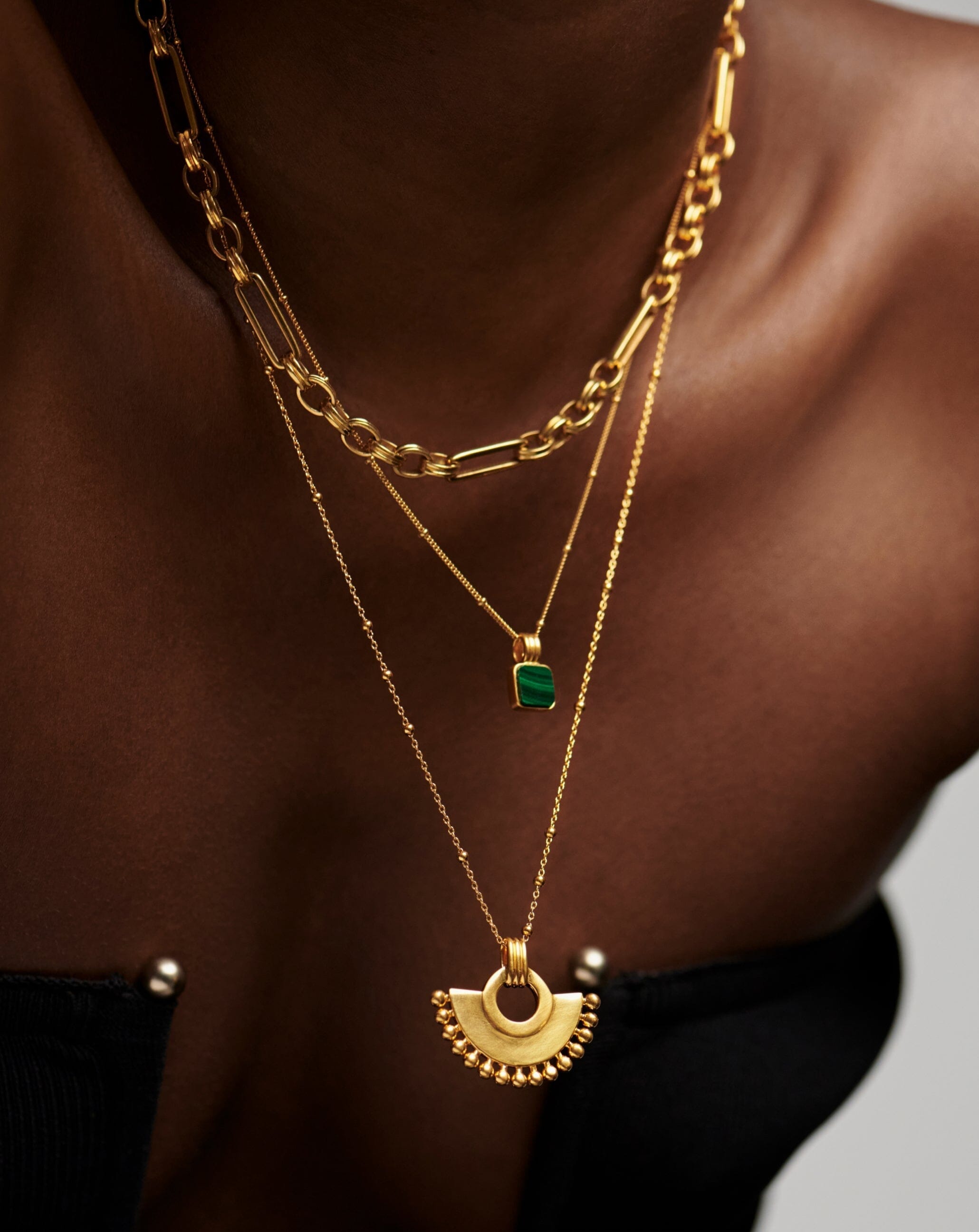 Lucy Williams Square Malachite Necklace | 18ct Gold Plated Vermeil/Malachite Necklaces Missoma 