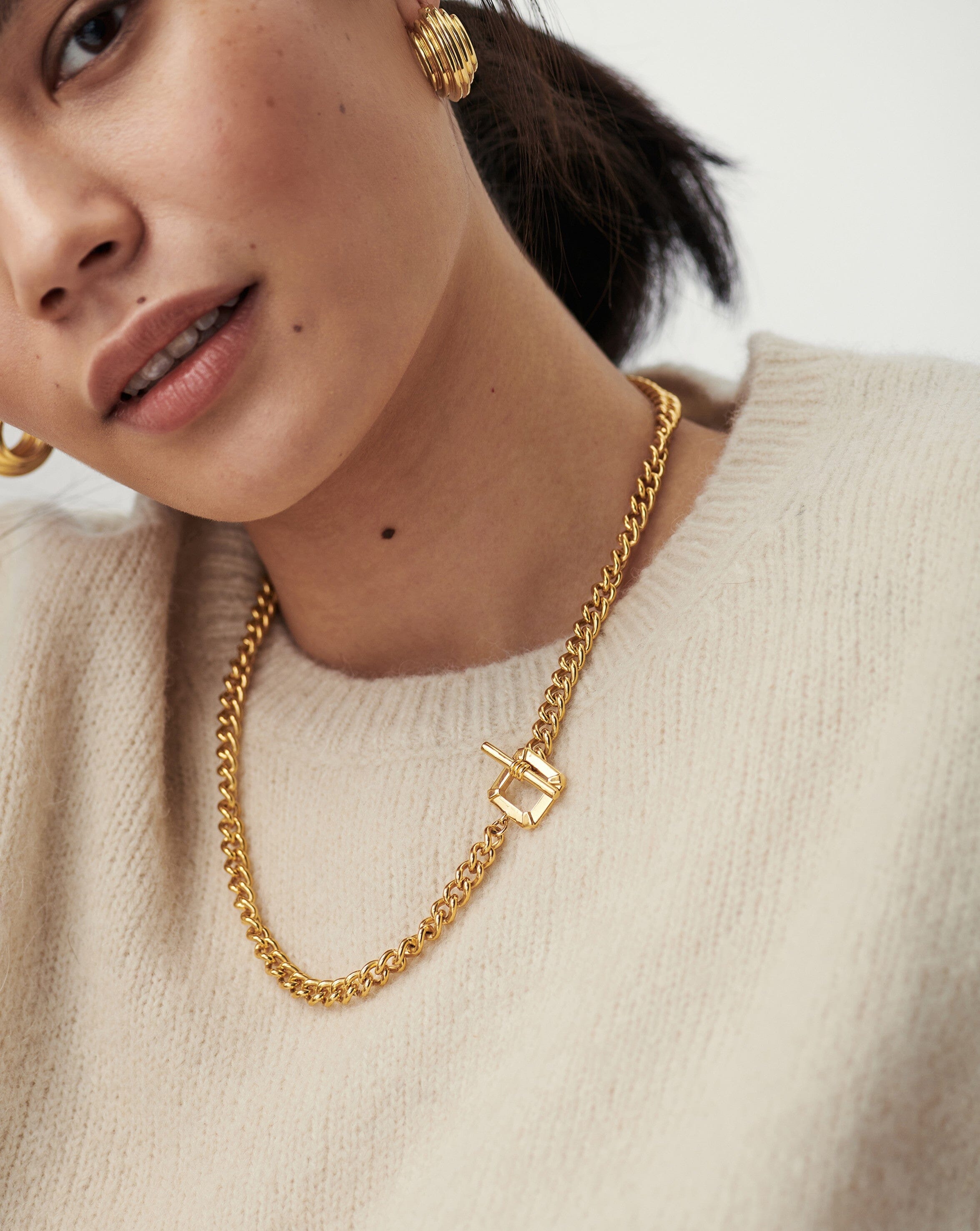 Lucy Williams T-Bar Chain Necklace | 18ct Gold Plated Necklaces Missoma 