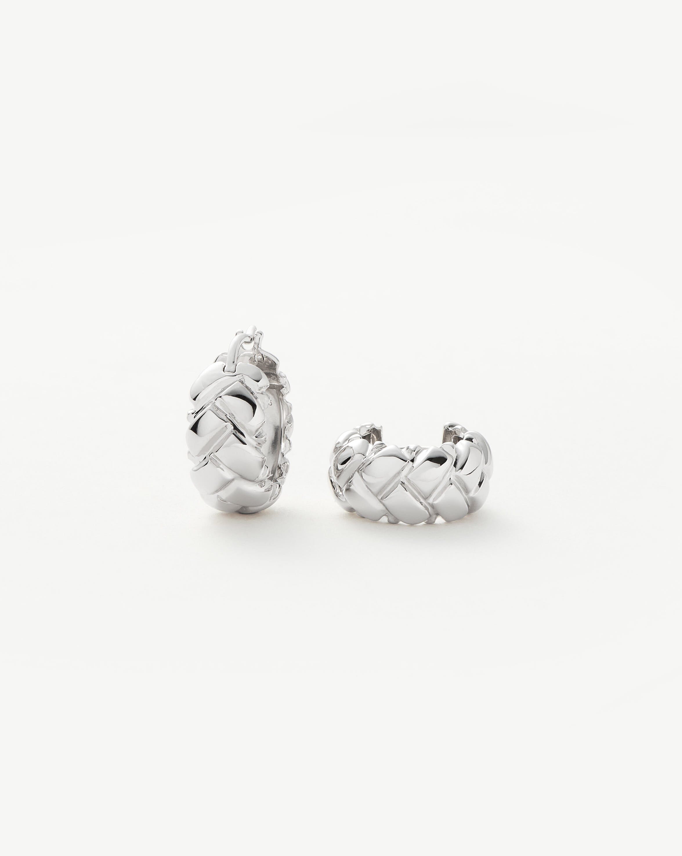 Lucy Williams Waffle Mini Hoop Earrings | Sterling Silver Earrings Missoma 