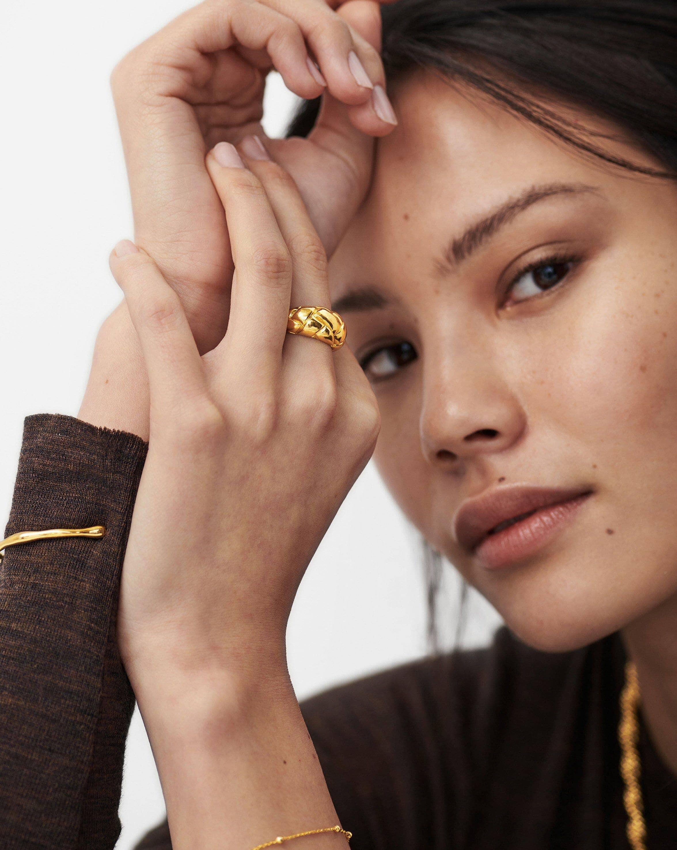 Lucy Williams Waffle Ring | 18ct Gold Plated Vermeil Rings Missoma 