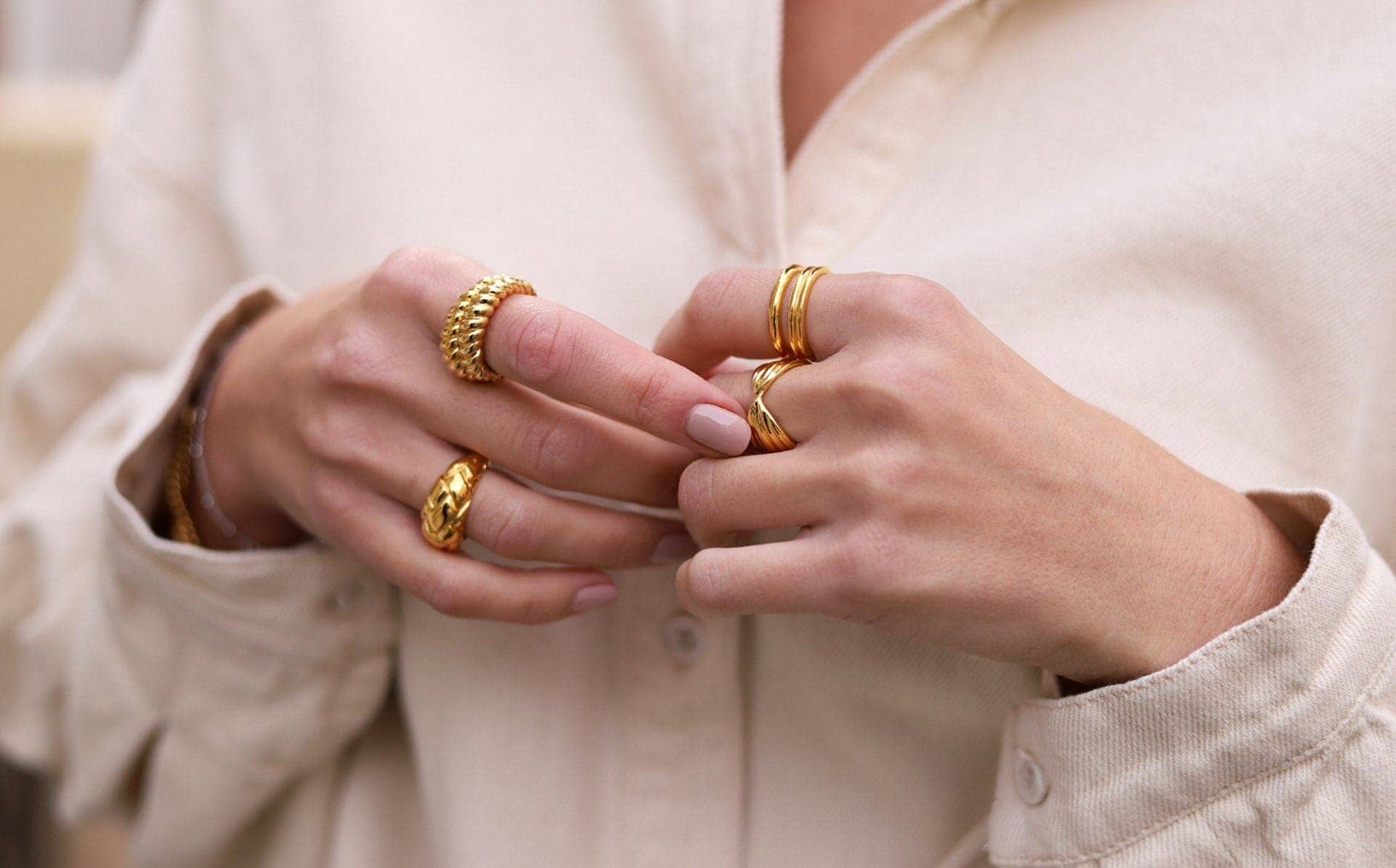 Lucy Williams Waffle Ring | 18ct Gold Plated Vermeil Rings Missoma 