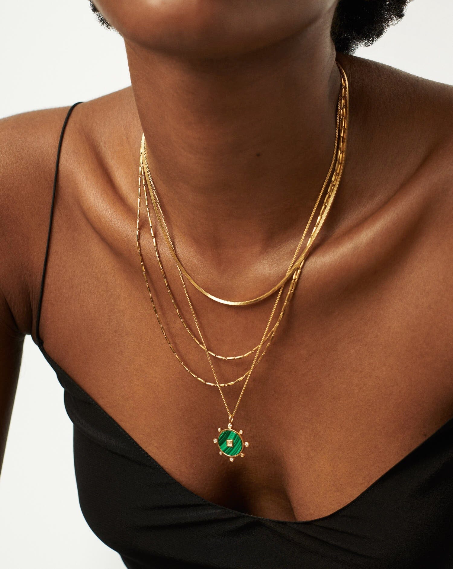 Malachite Amulet Pendant Necklace | 18ct Gold Plated Vermeil/Malachite Necklaces Missoma 