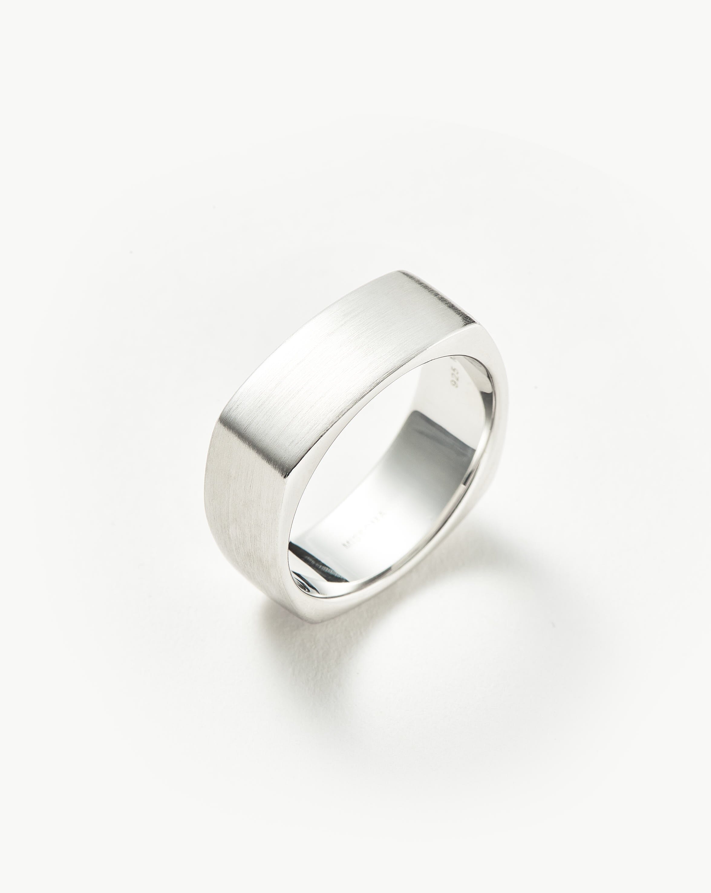 Mens Engravable Matte Wide Ring | Sterling Silver Rings Missoma 