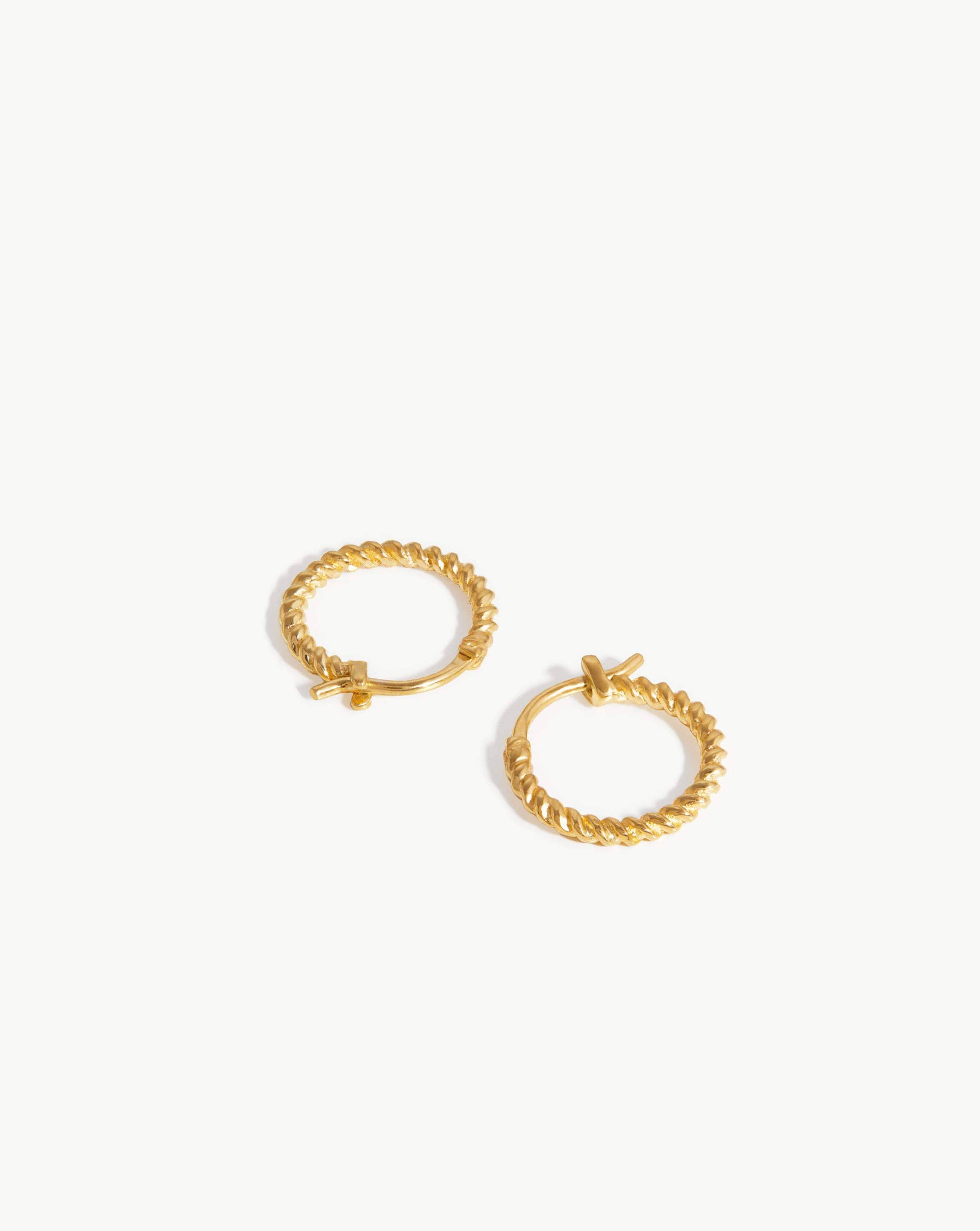 Mini Helical Hoop Earrings | 18ct Gold Plated Vermeil Earrings Missoma 