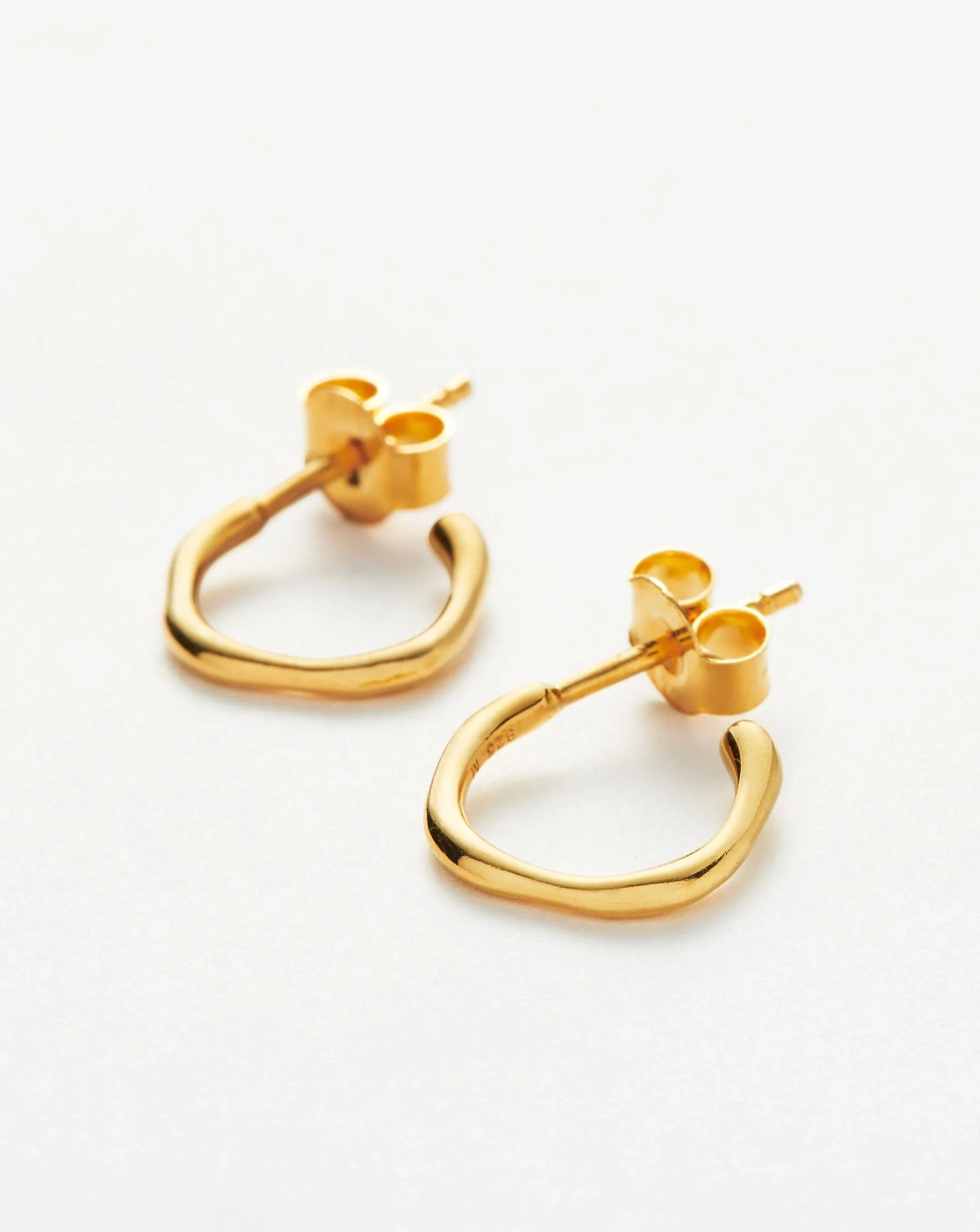 Mini Molten Hoop Earrings | 18ct Gold Plated Vermeil Earrings Missoma 