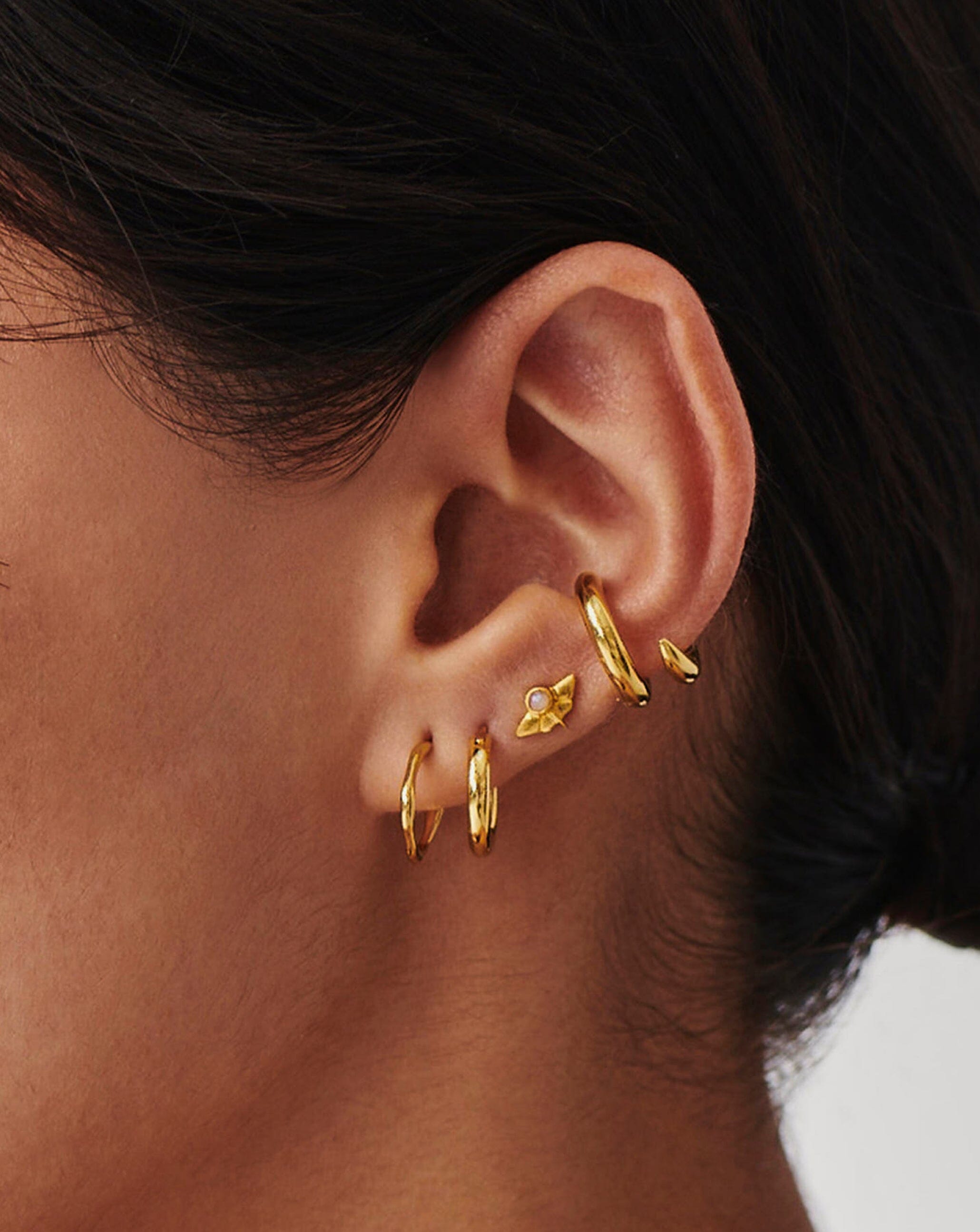 Mini Molten Hoop Earrings | 18ct Gold Plated Vermeil Earrings Missoma 