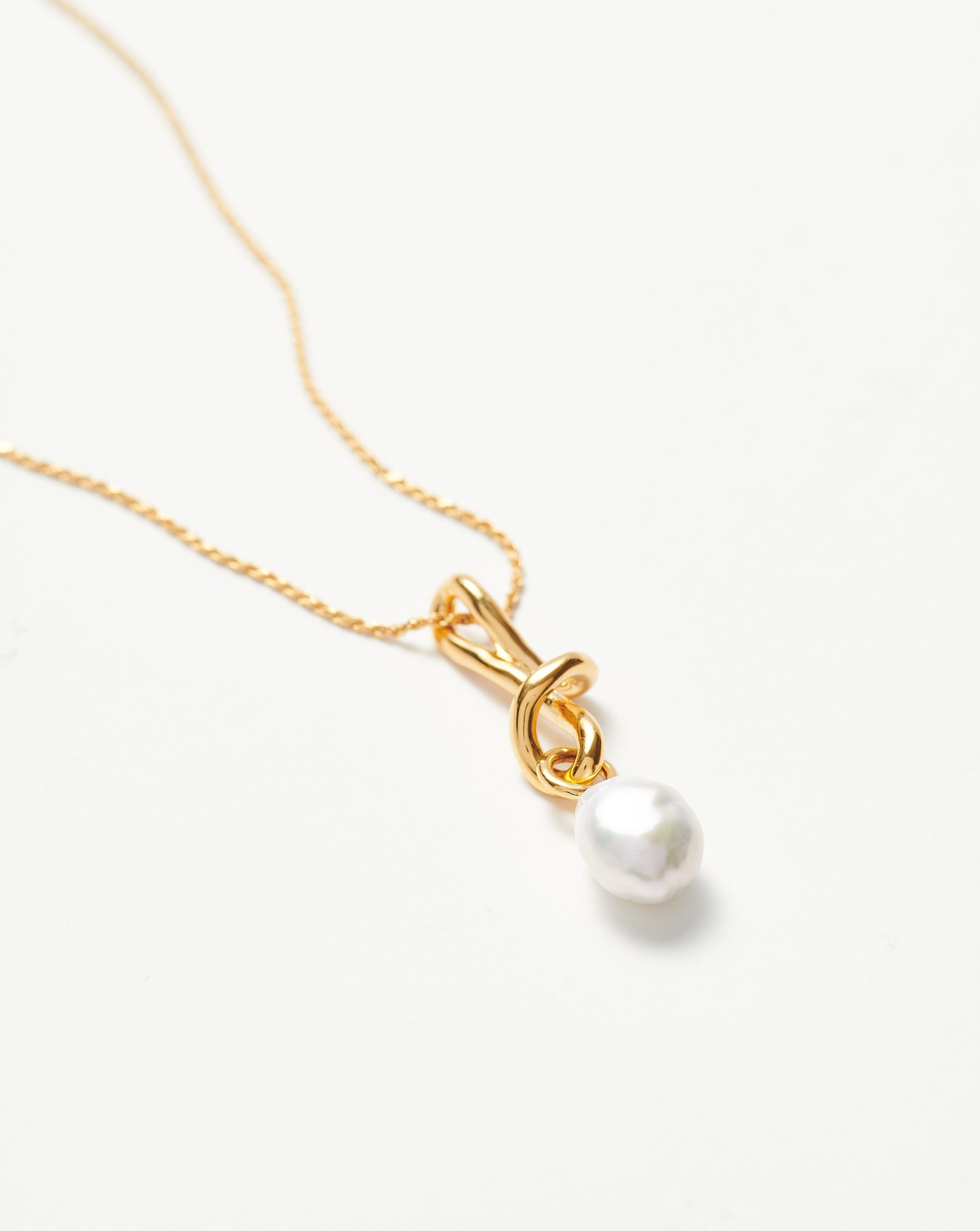 Molten Baroque Pearl Drop Pendant Necklace | 18ct Gold Plated/Pearl Necklaces Missoma 