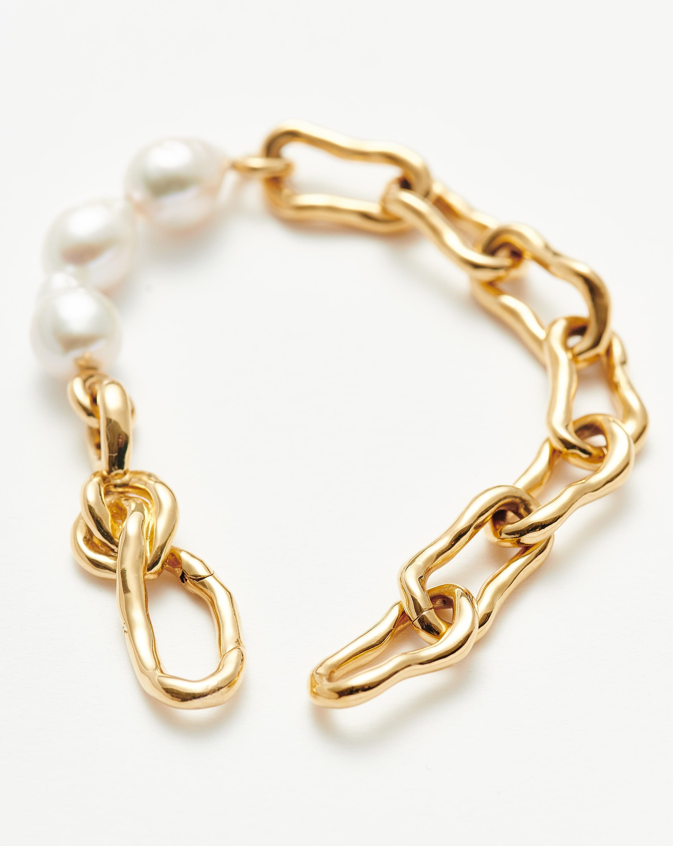 Molten Baroque Pearl Twisted Chain Bracelet Bracelets Missoma 