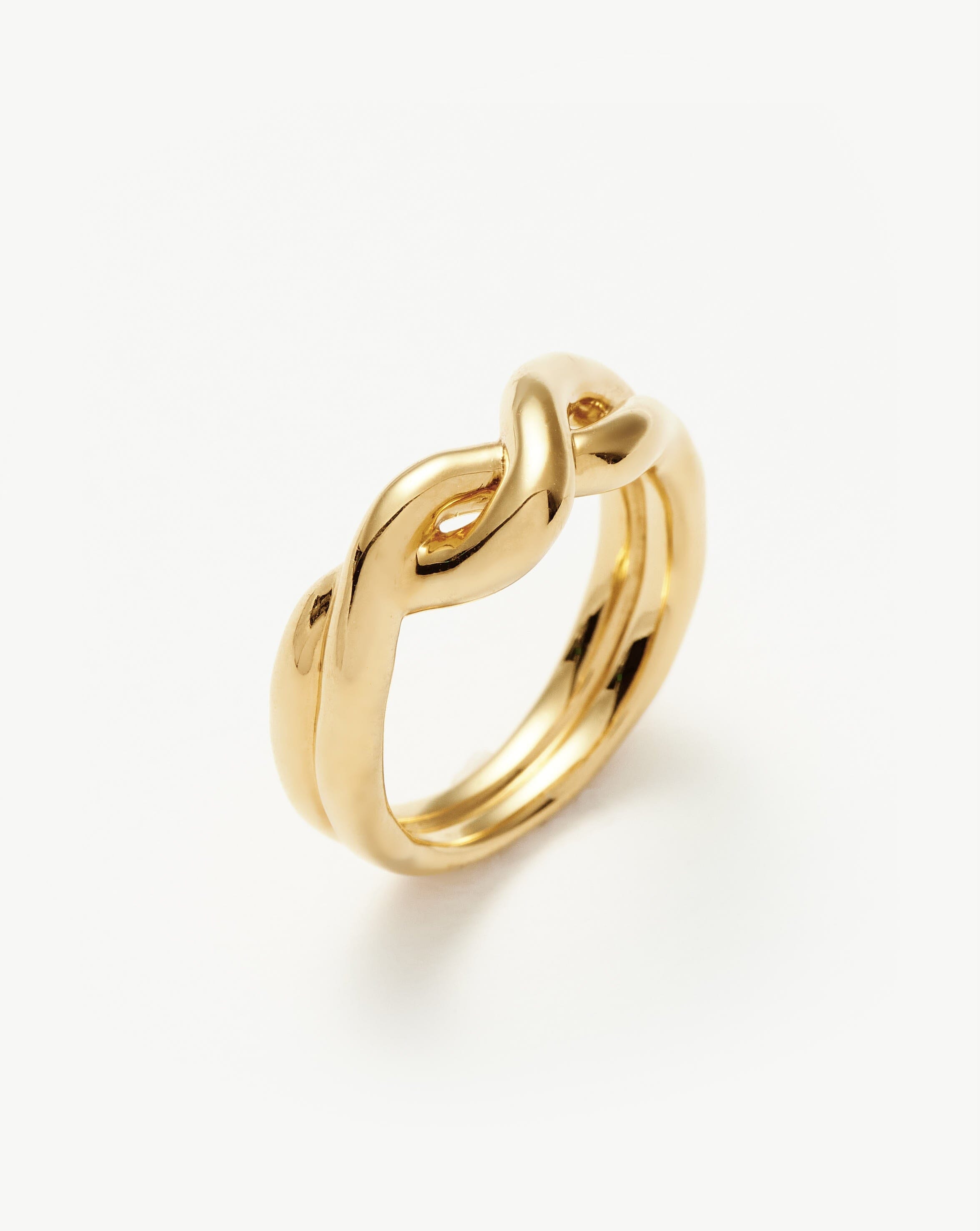 Molten Double Twisted Infinity Stacking Ring | 18ct Gold Plated Vermeil Rings Missoma 