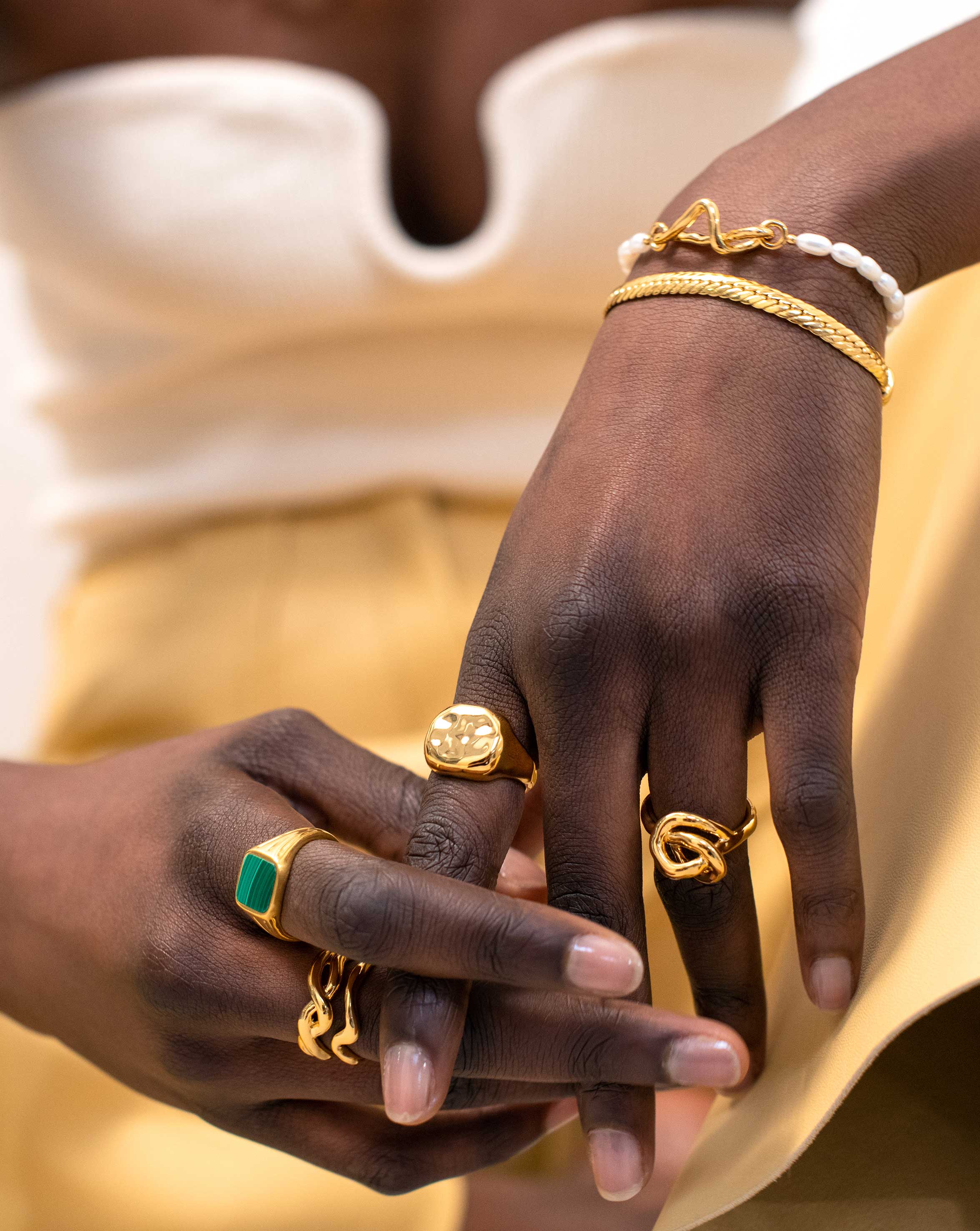 Molten Engravable Signet Ring | 18ct Gold Plated Rings Missoma 