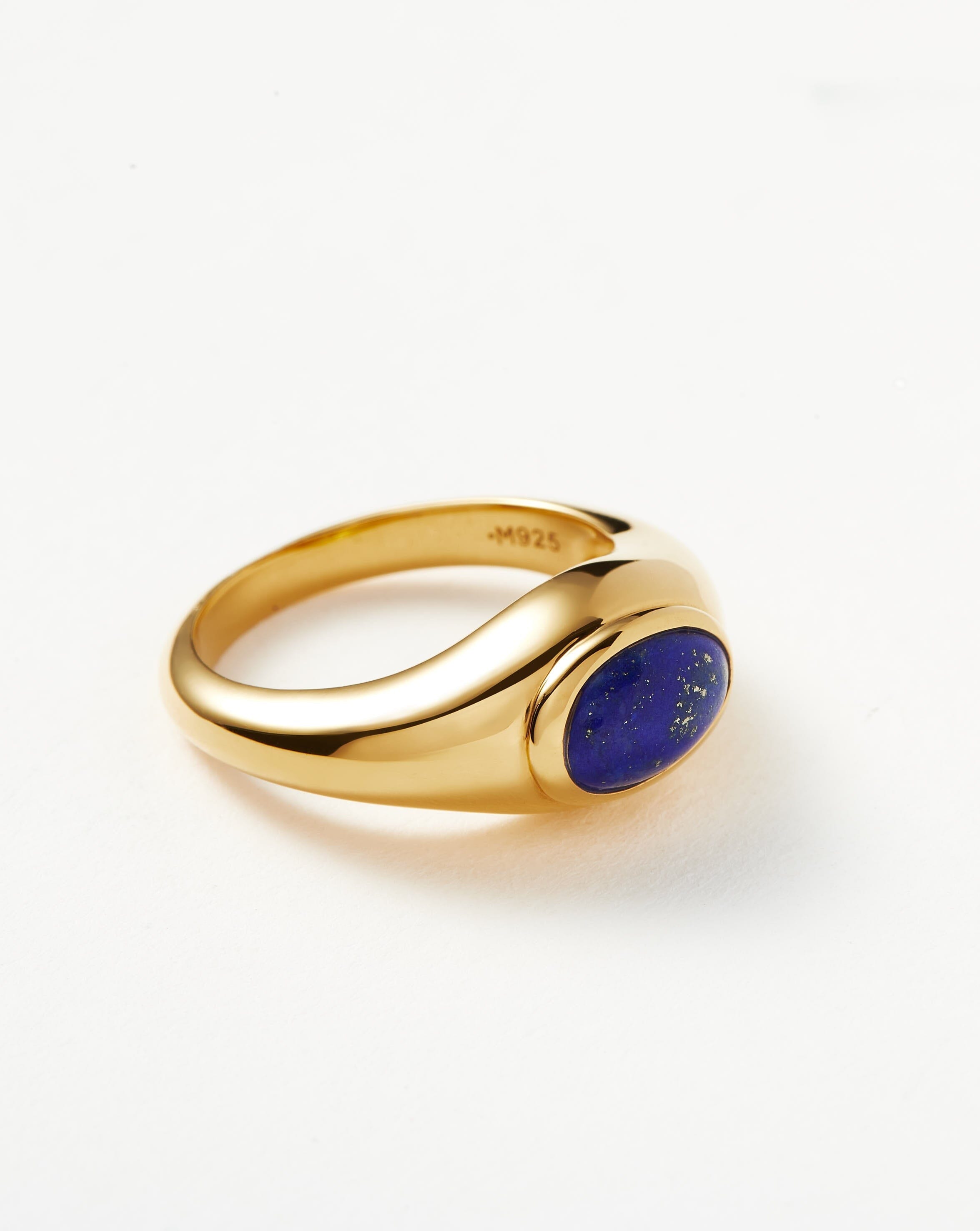 Molten Gemstone Ring | 18ct Gold Plated Vermeil/Lapis Rings Missoma 