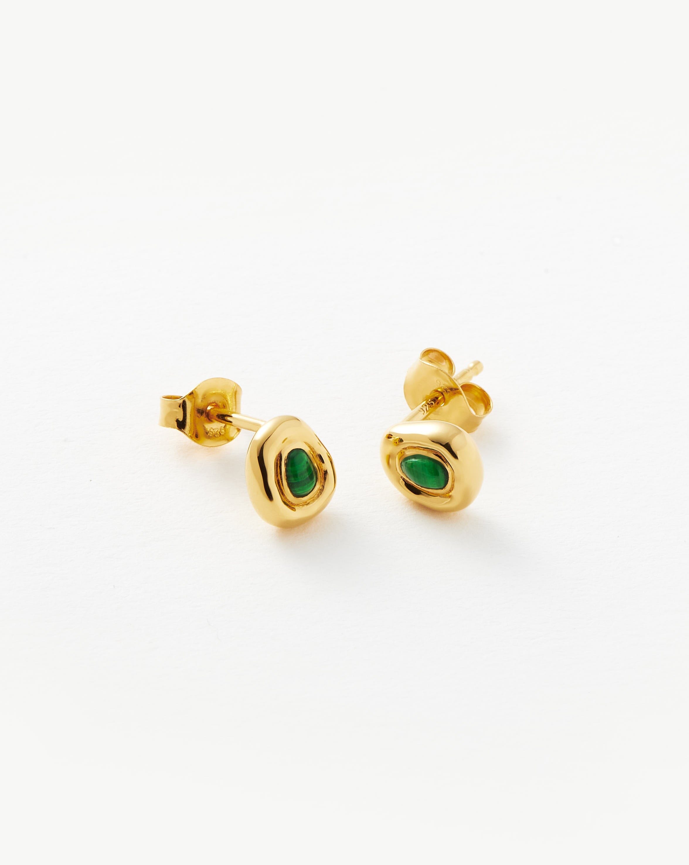 Molten Gemstone Sculptural Stud Earrings Earrings Missoma 