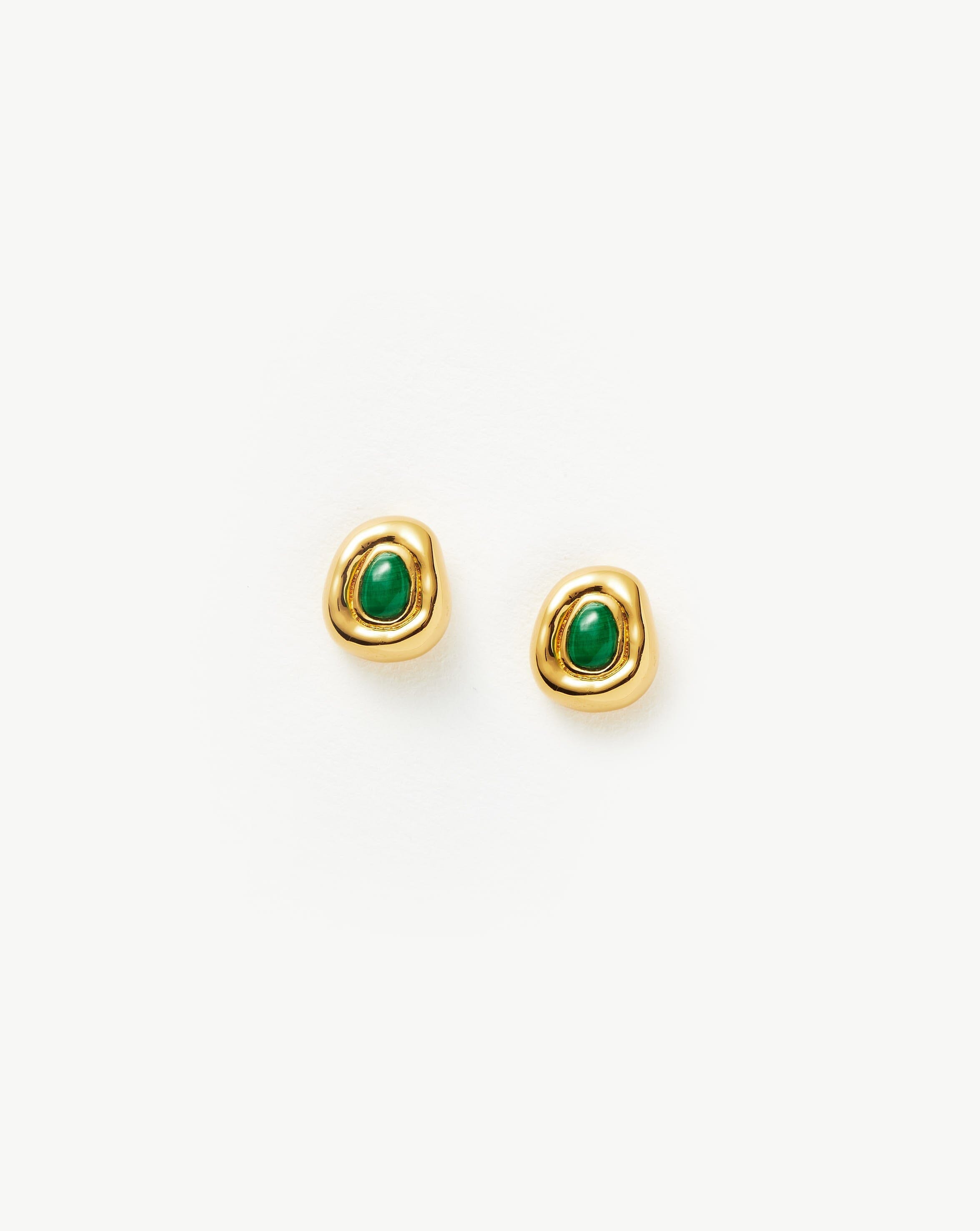 Molten Gemstone Sculptural Stud Earrings Earrings Missoma 