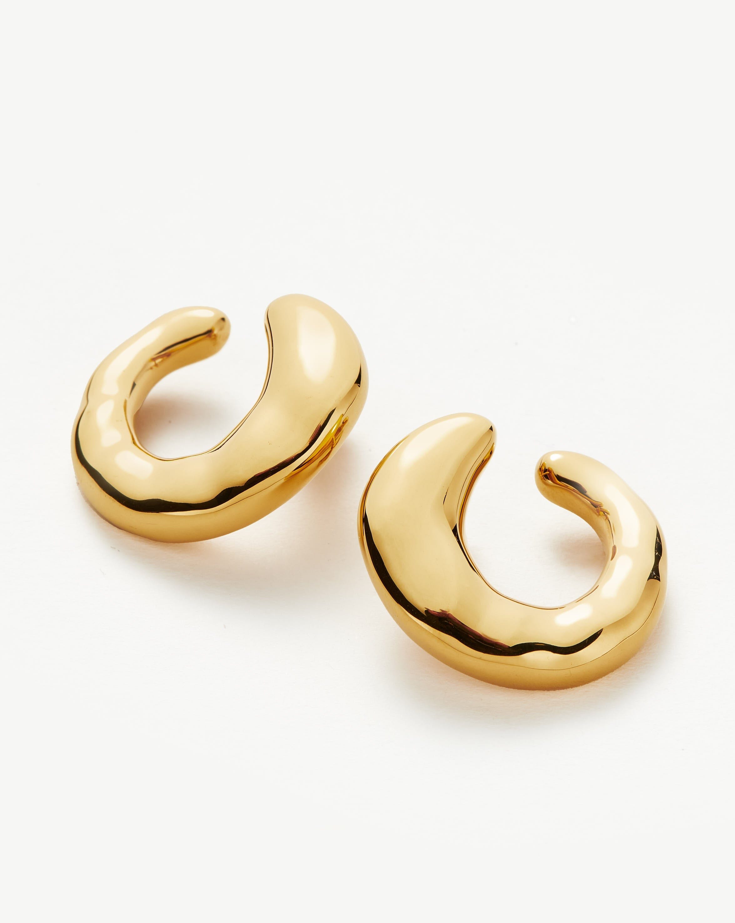 Molten Large Open Stud Earrings | 18ct Gold Plated Earrings Missoma 