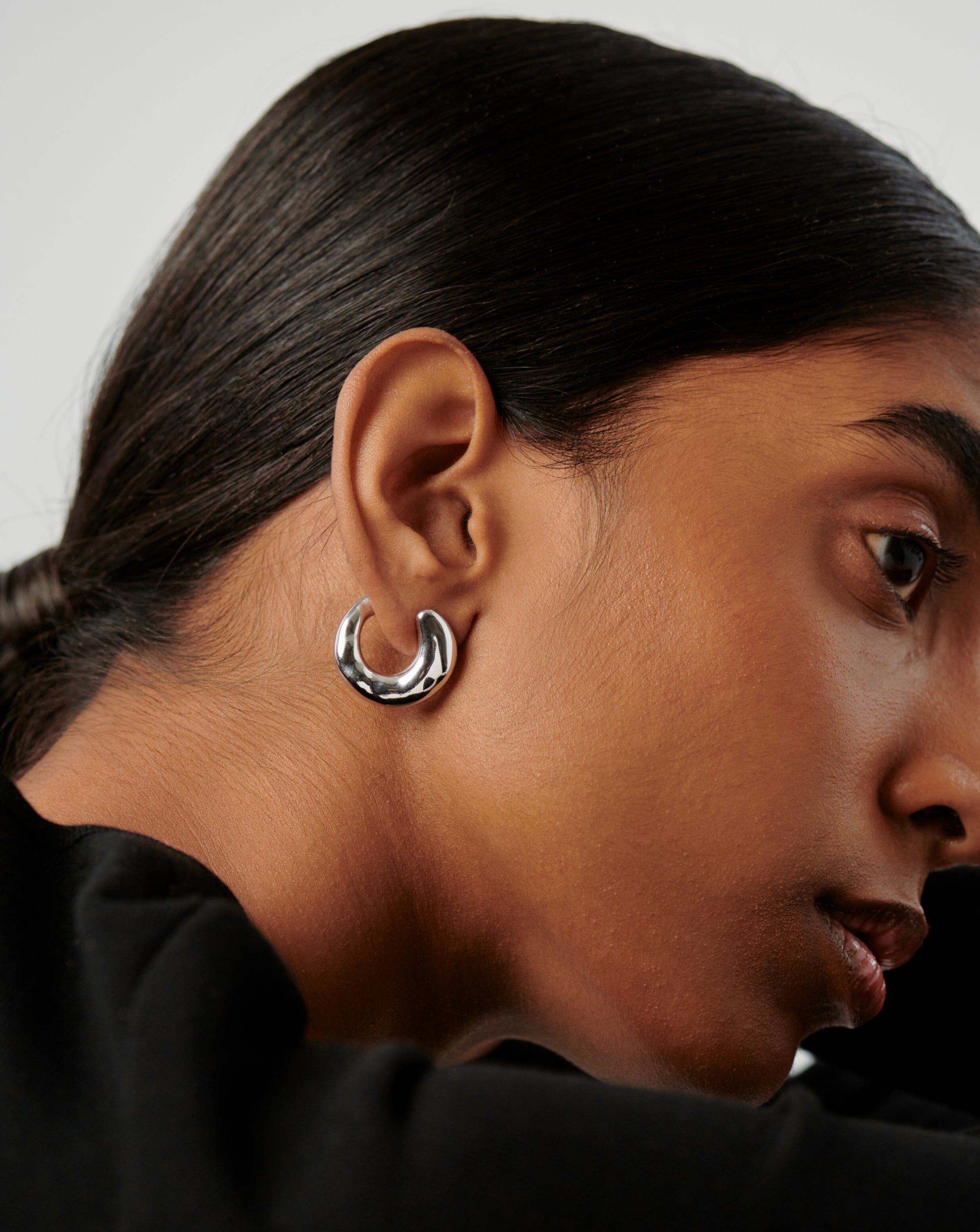 Molten Large Open Stud Earrings | Silver Plated Earrings Missoma 