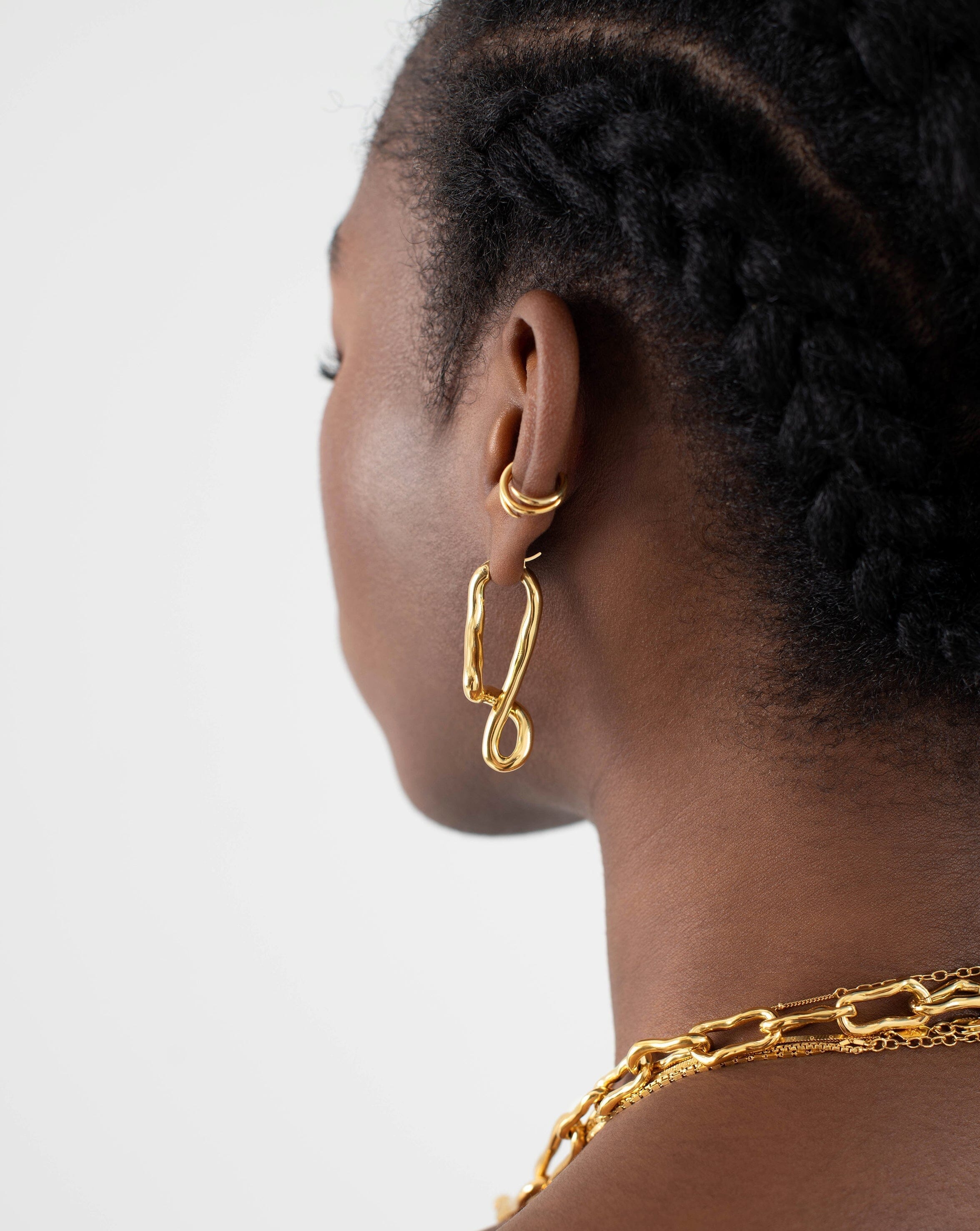 Molten Twisted Ovate Hoop Earrings Earrings Missoma 