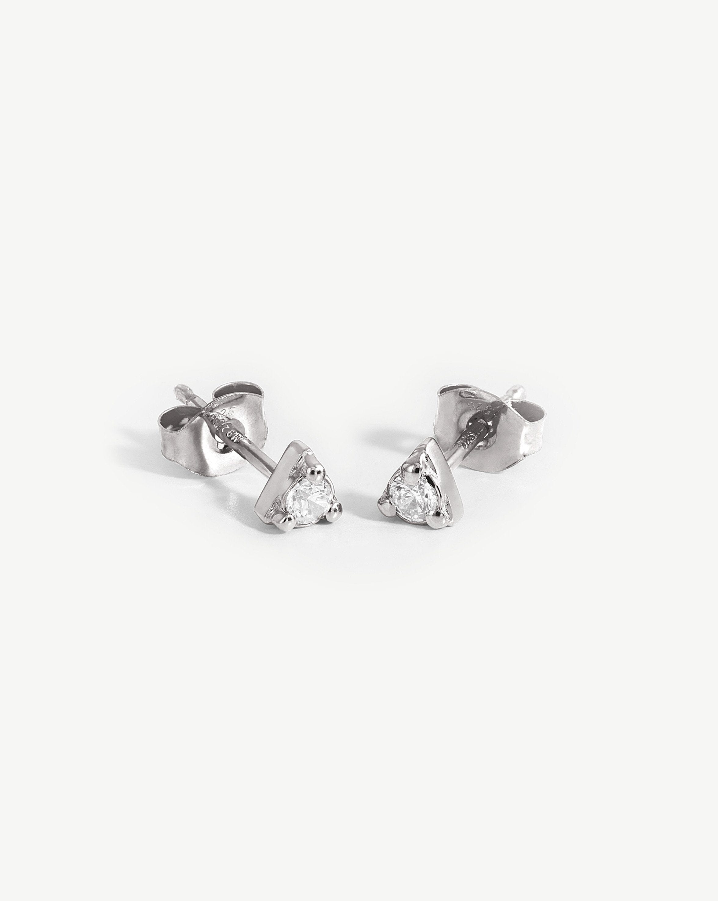 Prism Stud Earrings | Sterling Silver/Cubic Zirconia Earrings Missoma 