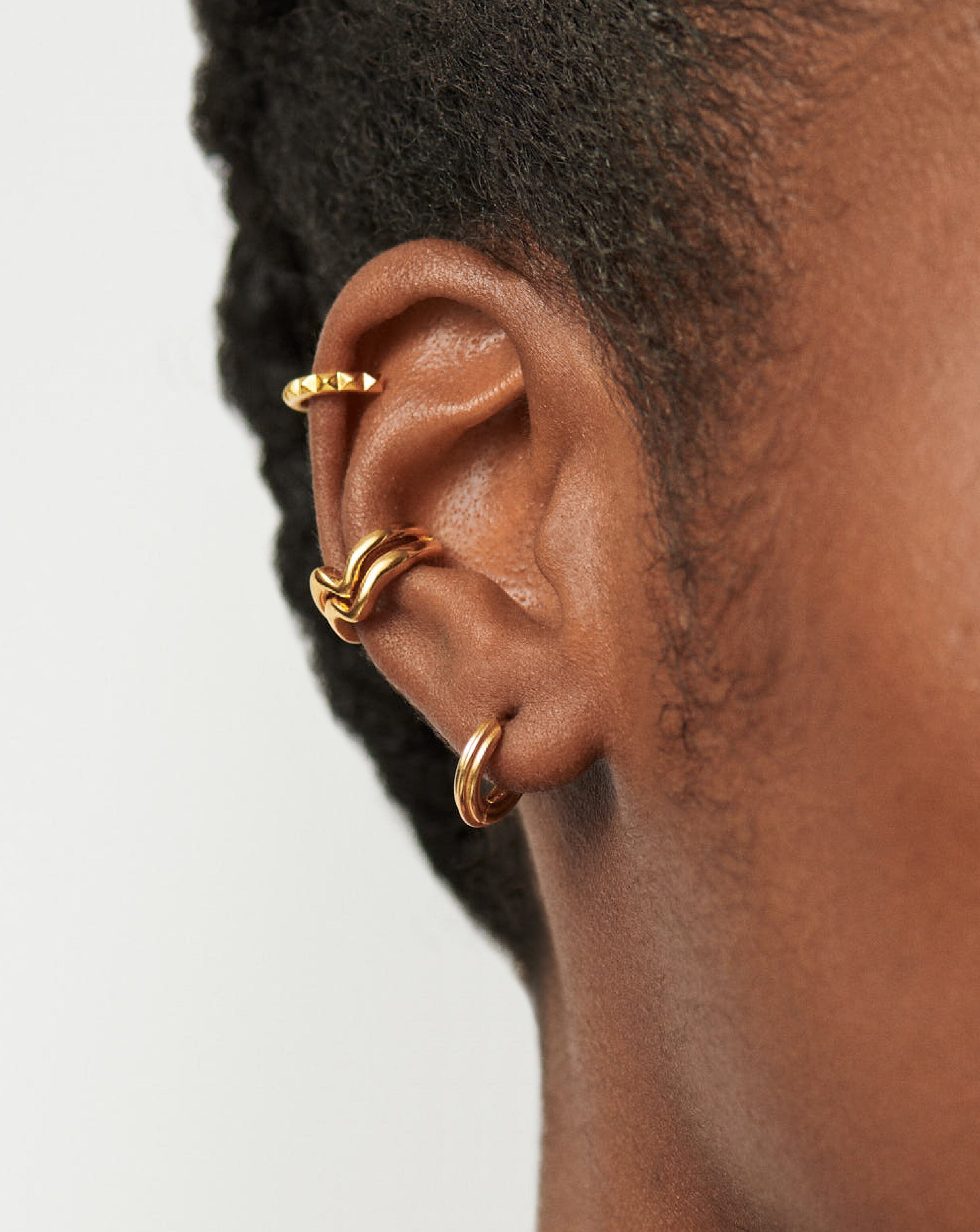 Ridge Mini Hoop Earrings | 18ct Gold Plated Earrings Missoma 