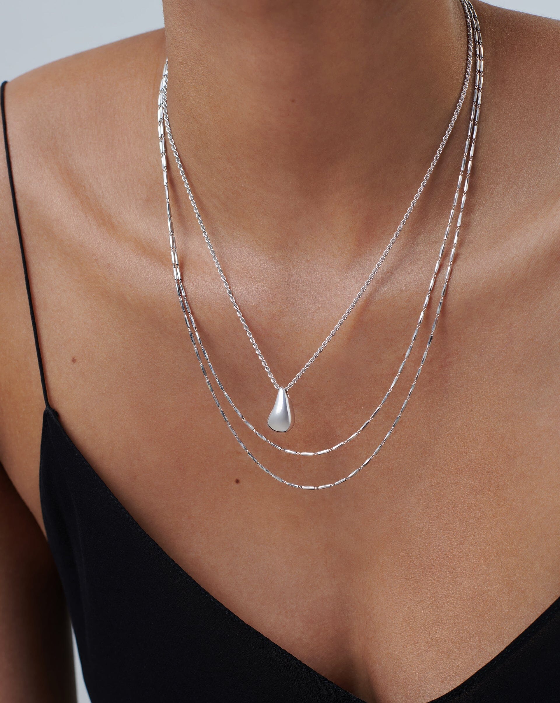 Savi Droplet & Double Chain Necklace Set Layering Sets Missoma 