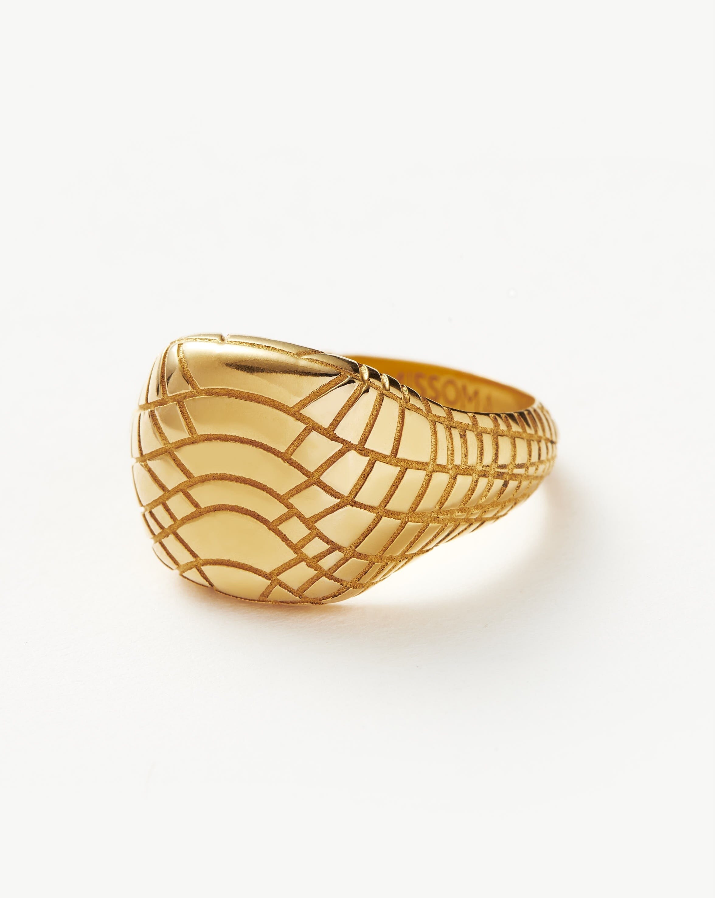 Serpent Textured Signet Ring | 18ct Gold Plated Rings Missoma 