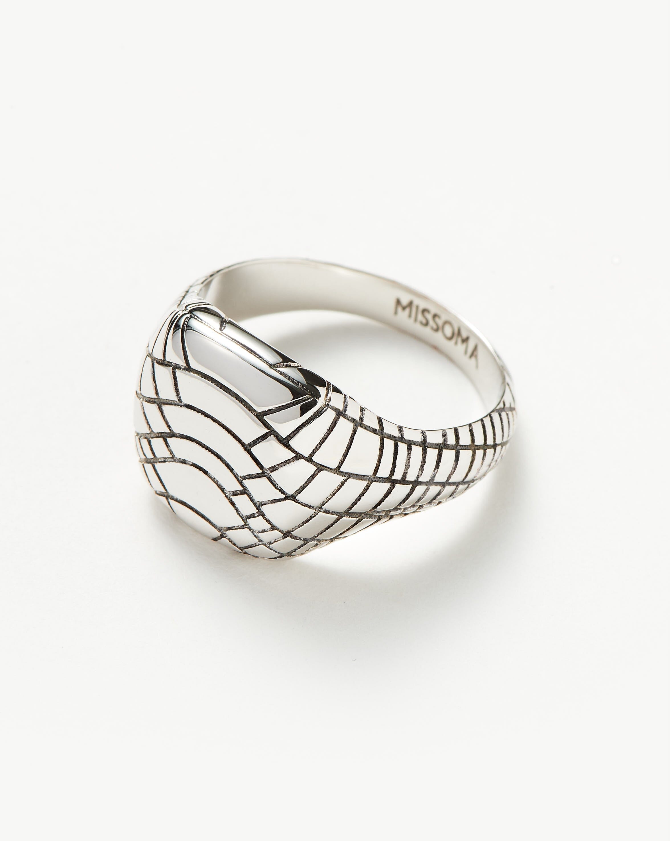 Serpent Textured Signet Ring | Silver Plated Rings Missoma 