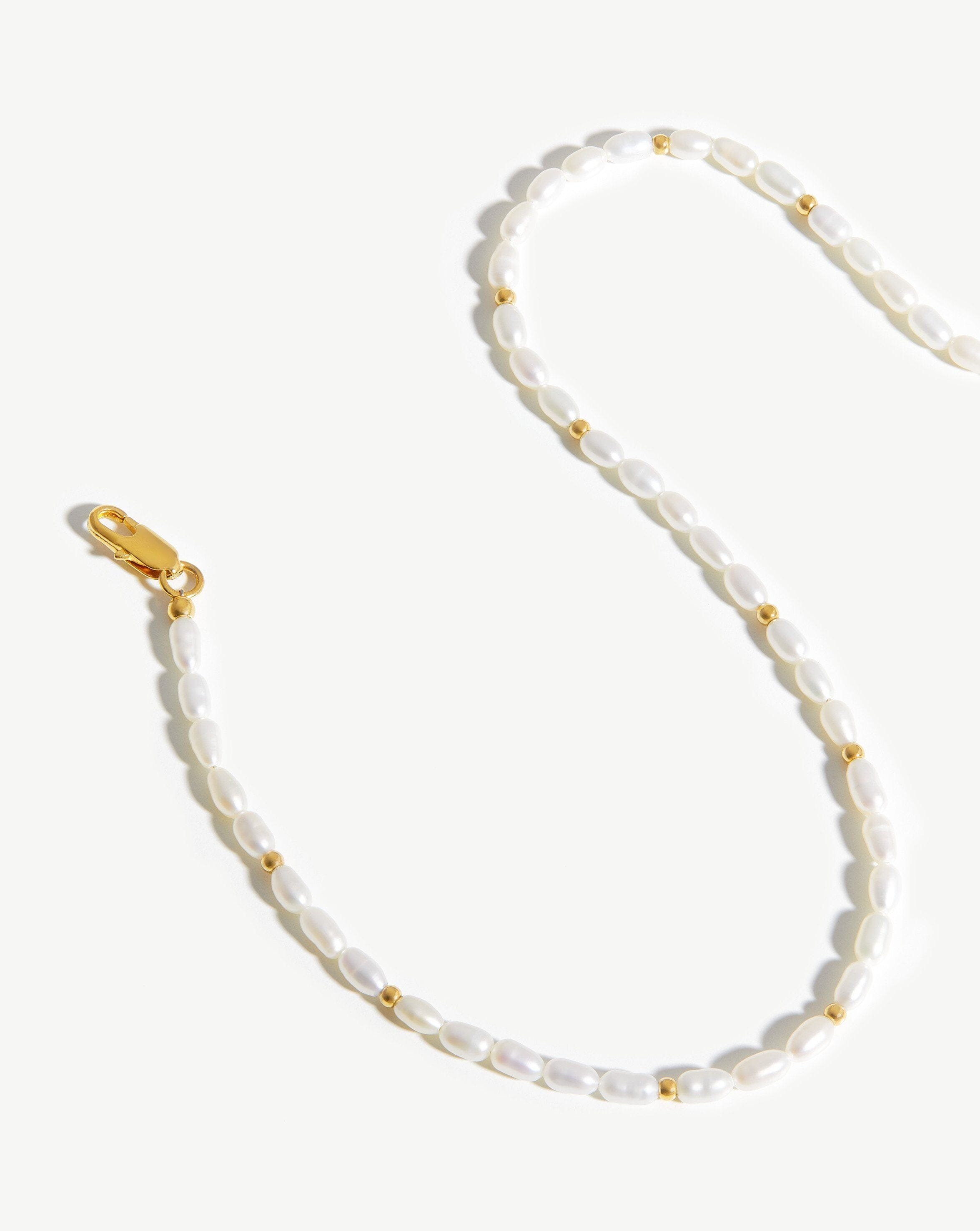 Short Seed Pearl Beaded Necklace | 18ct Gold Plated/Pearl Necklaces Missoma 