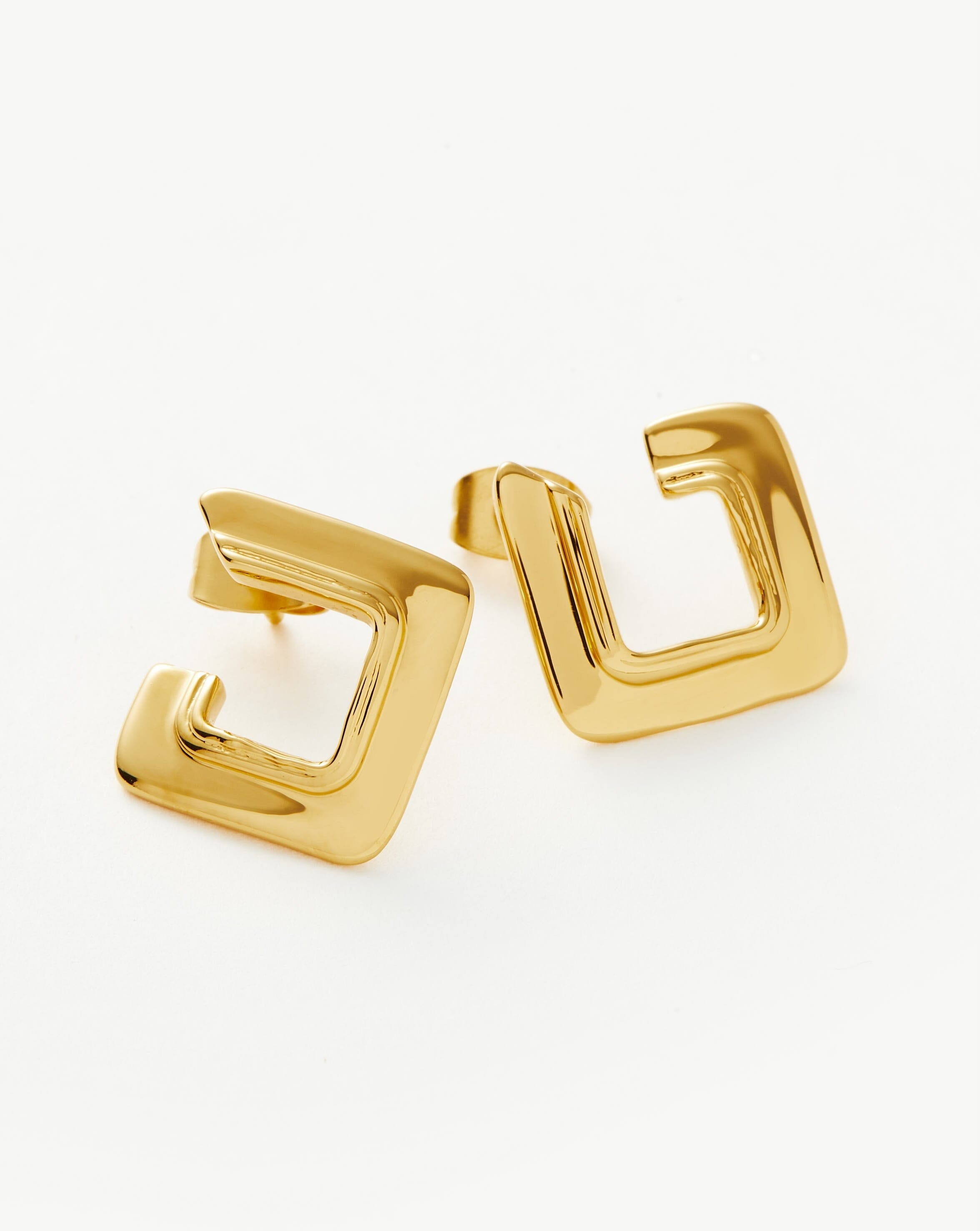 Squared Open Stud Earrings Earrings Missoma 