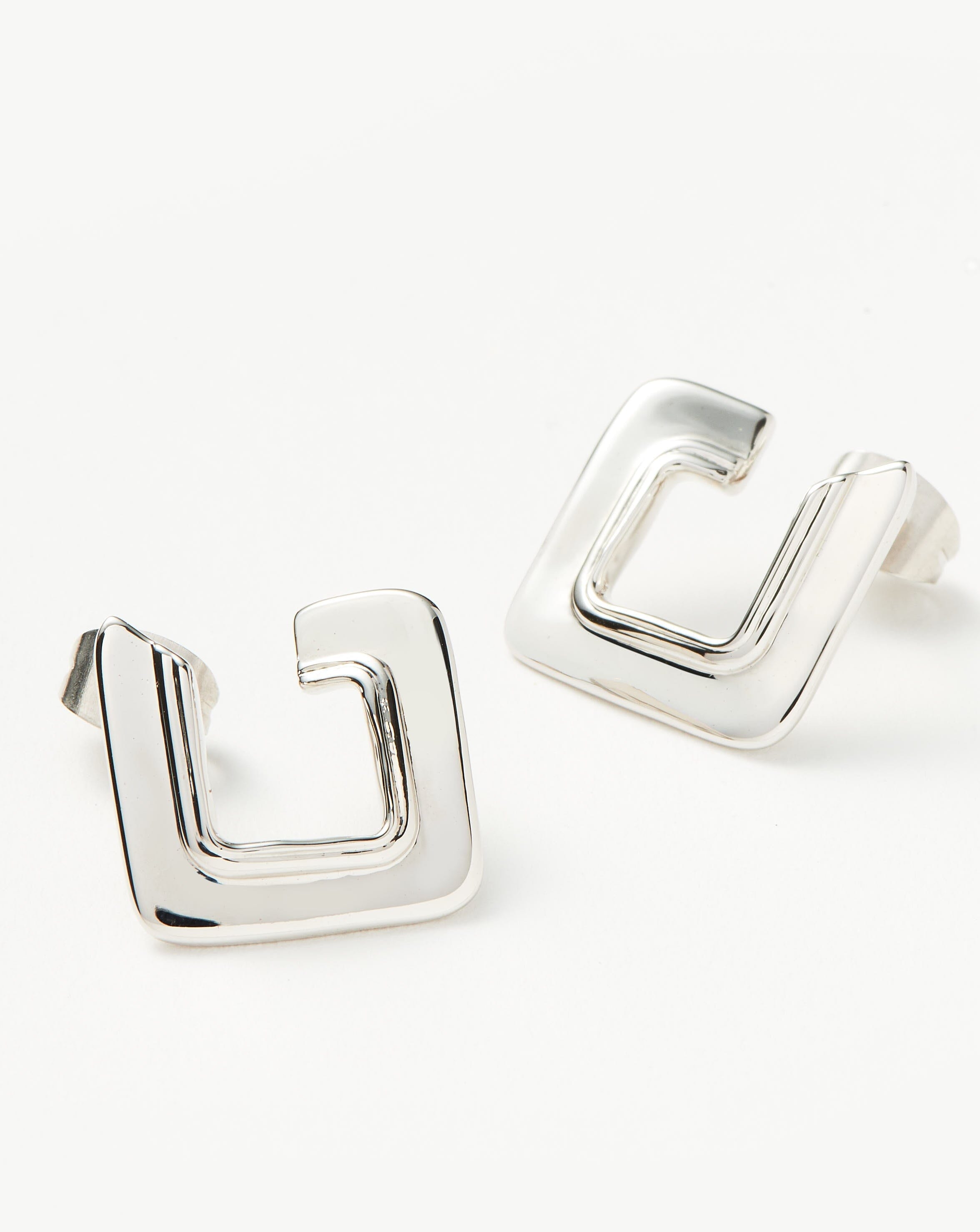 Squared Open Stud Earrings Earrings Missoma 