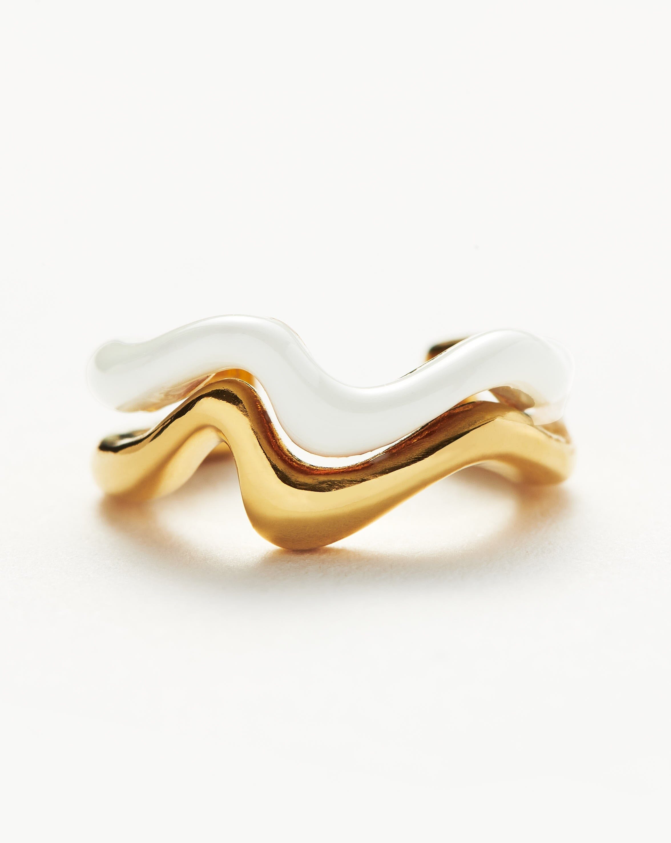 Squiggle Curve Two Tone Enamel Ear Cuff Earrings Missoma 