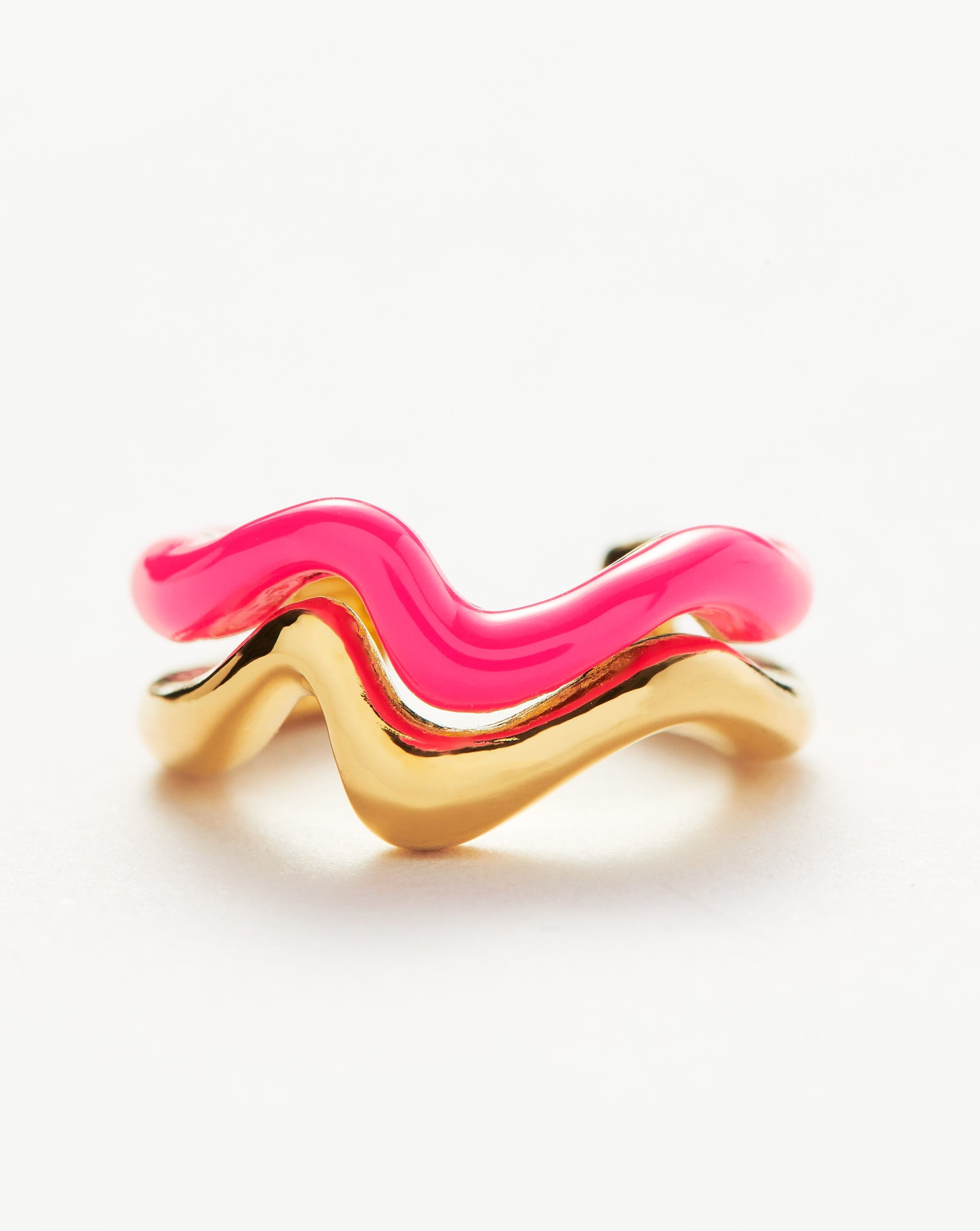 Squiggle Curve Two Tone Enamel Ear Cuff Earrings Missoma 