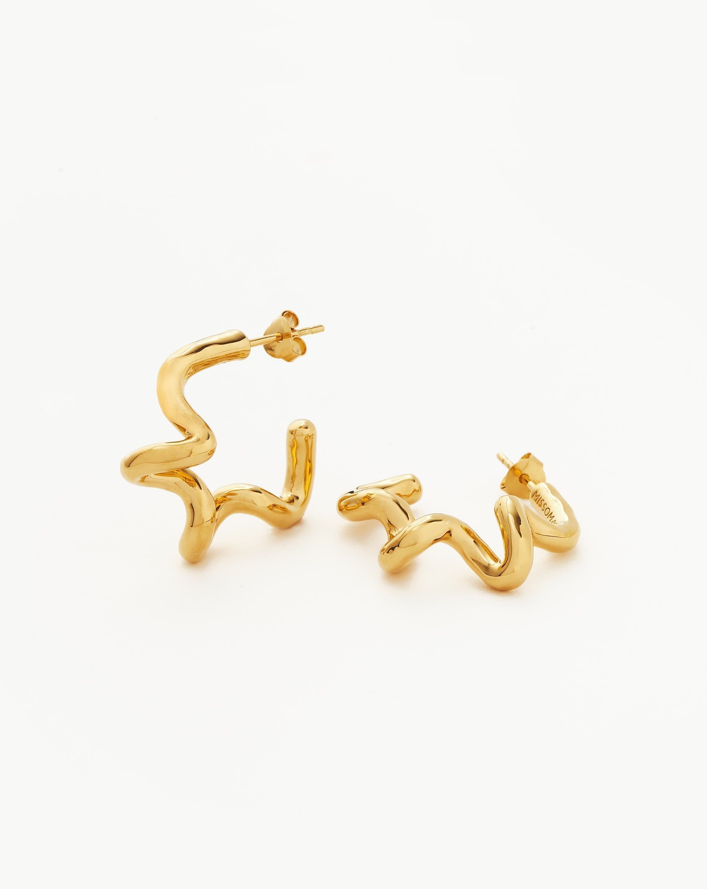 Squiggle Medium Hoop Earrings Earrings Missoma 