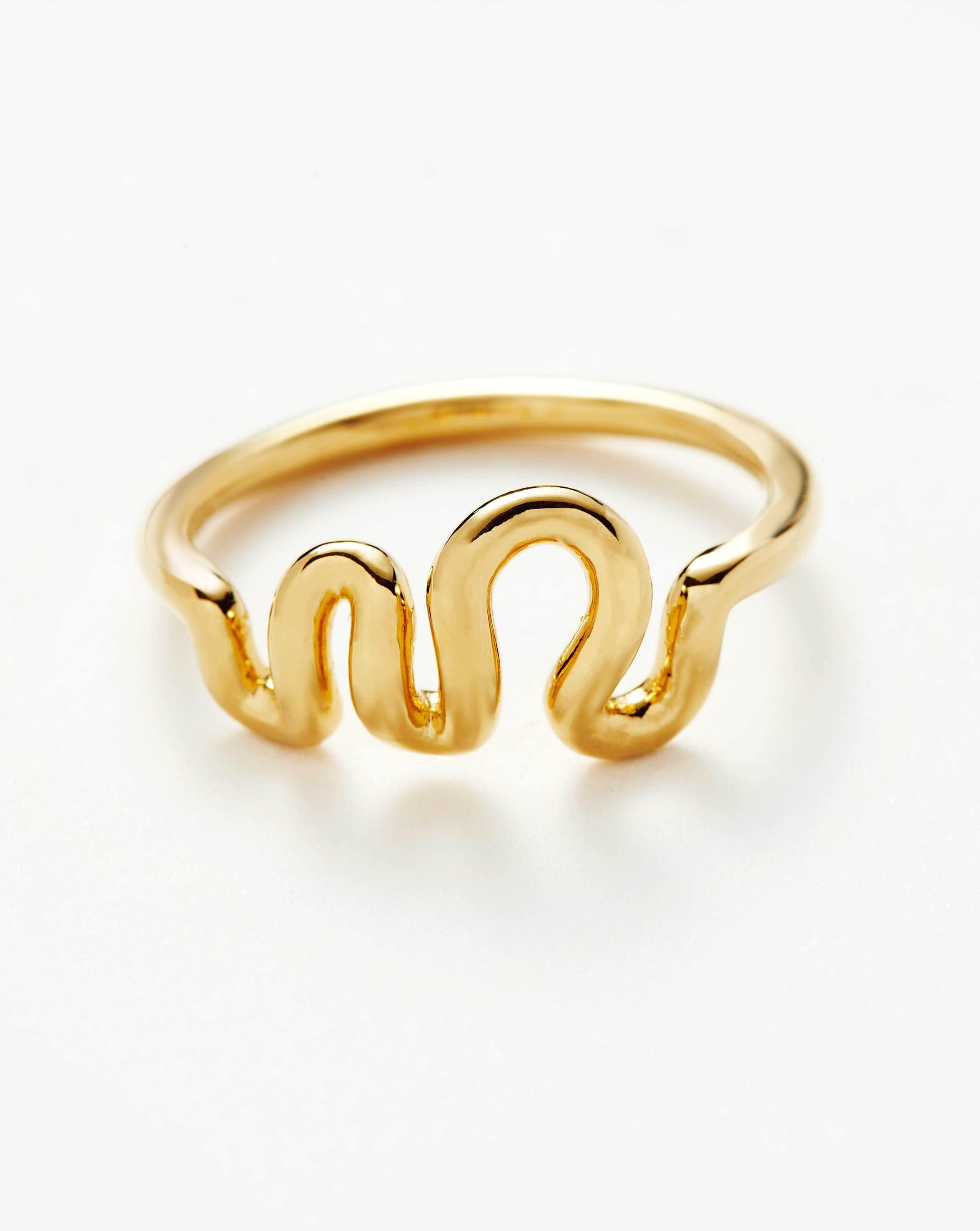 Squiggle Wavy Stacking Ring | 18ct Gold Plated Vermeil Rings Missoma 